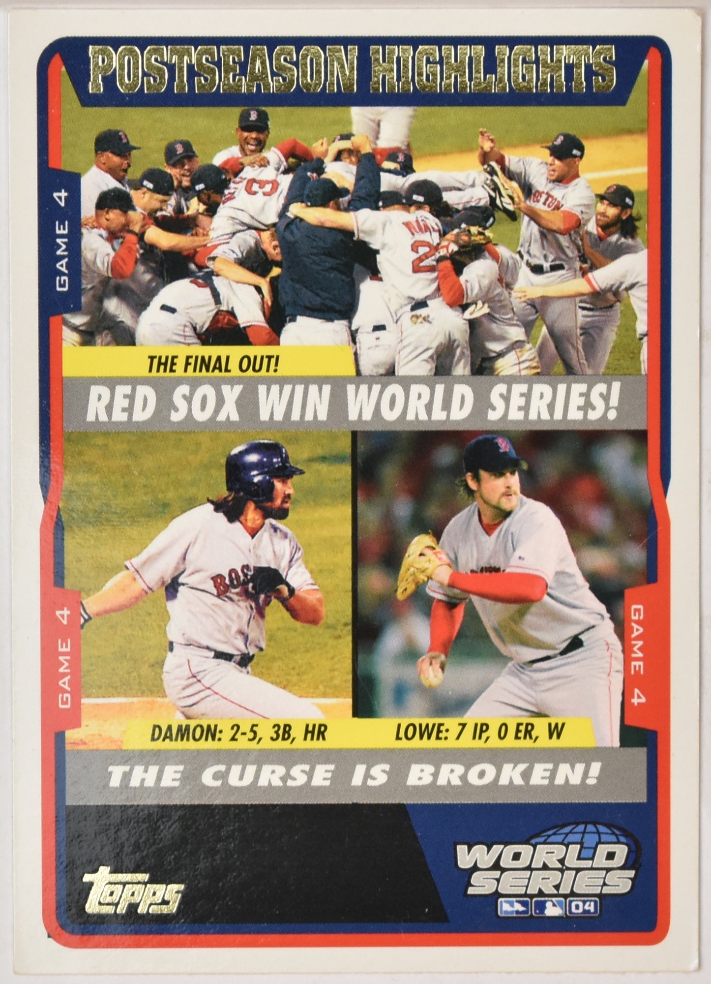 World Series Highlights 2004 734 Topps Topps Baseball Card Curse Cancelled