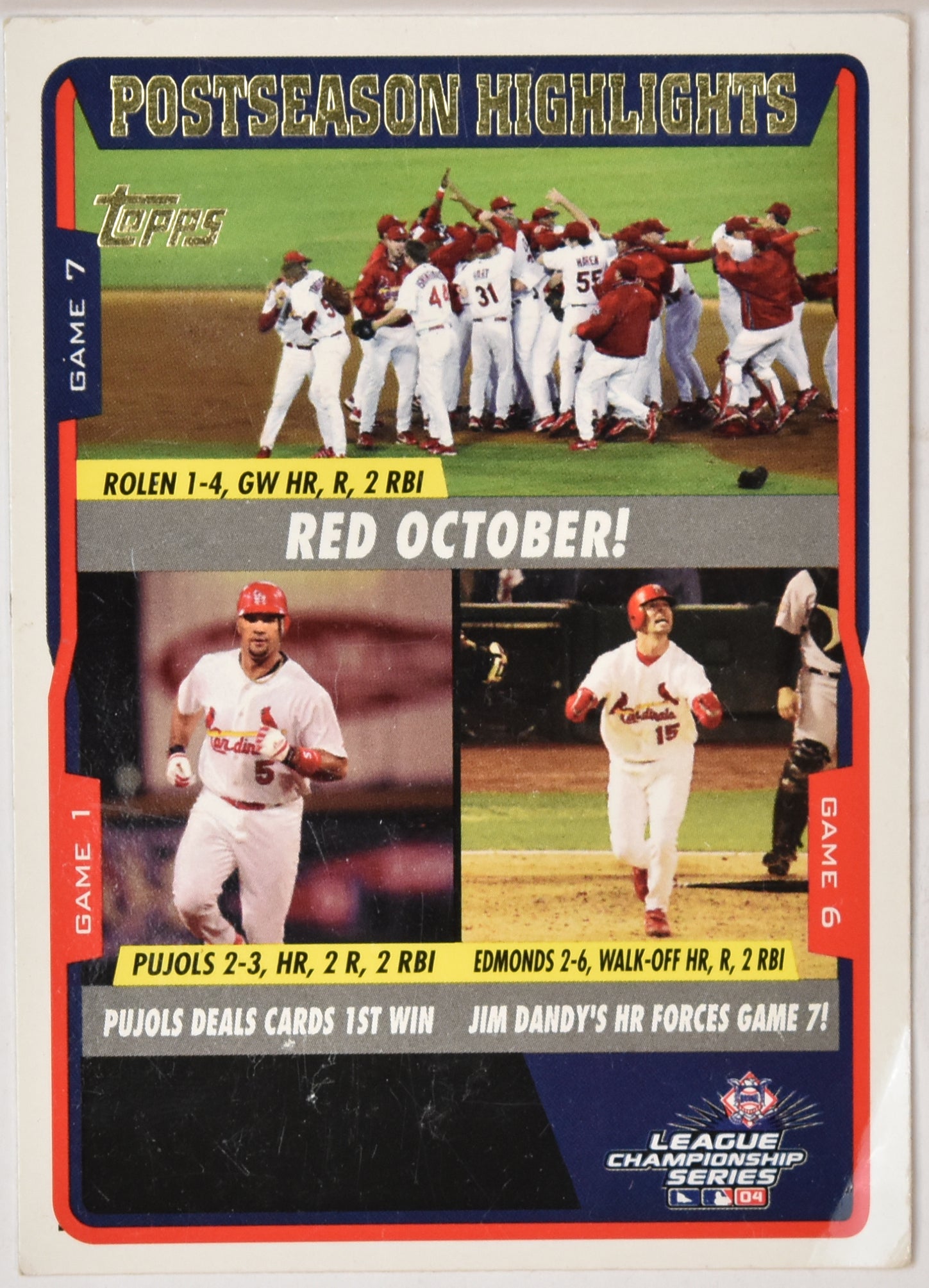 Clutch Cardinals Post Season 354 Topps Baseball Card