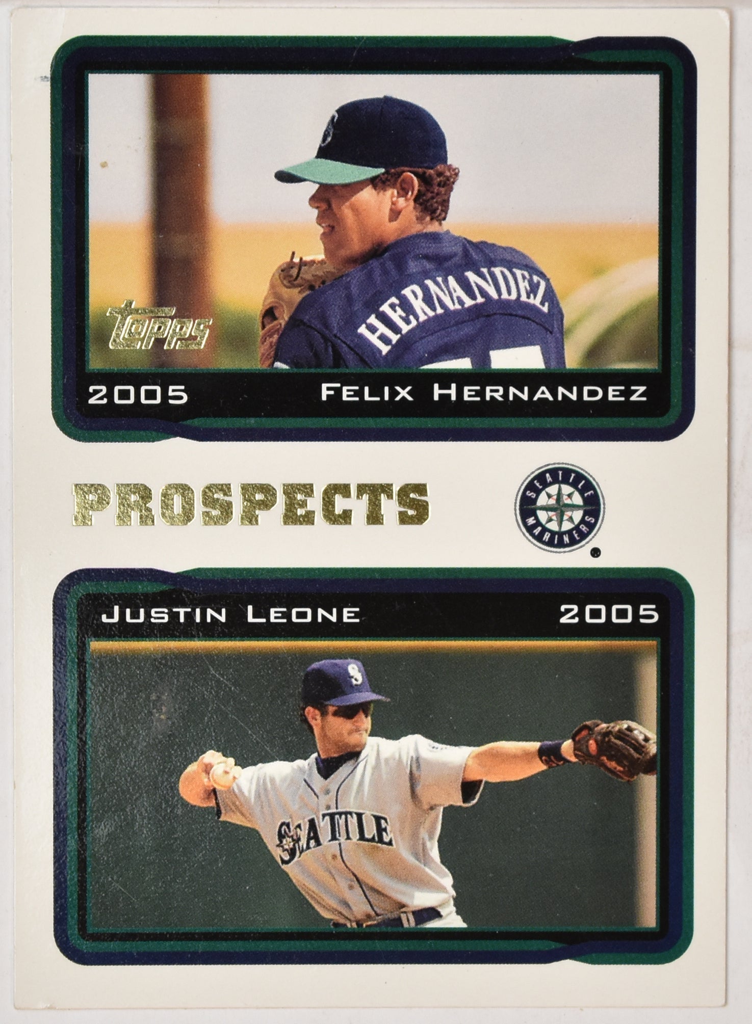 Prospects Mariners Felix Hernandez Justin Leone 688 Topps Baseball Card