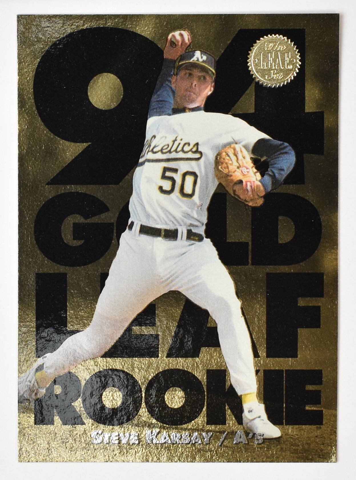 Steve Karsay 94 Gold Leaf Rookie 9 of 20 Oakland Athletics Baseball Card
