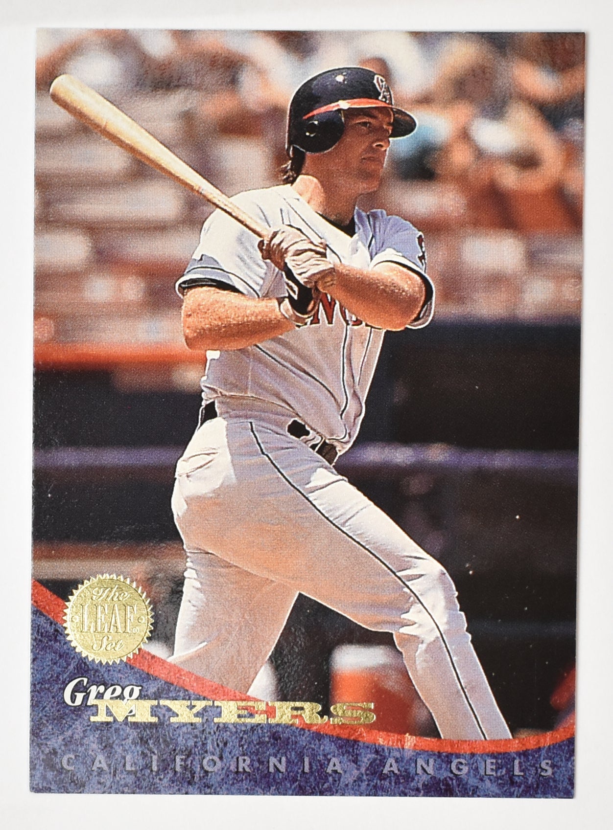 Greg Myers 33 California Angels Leaf Set 94 Baseball Card