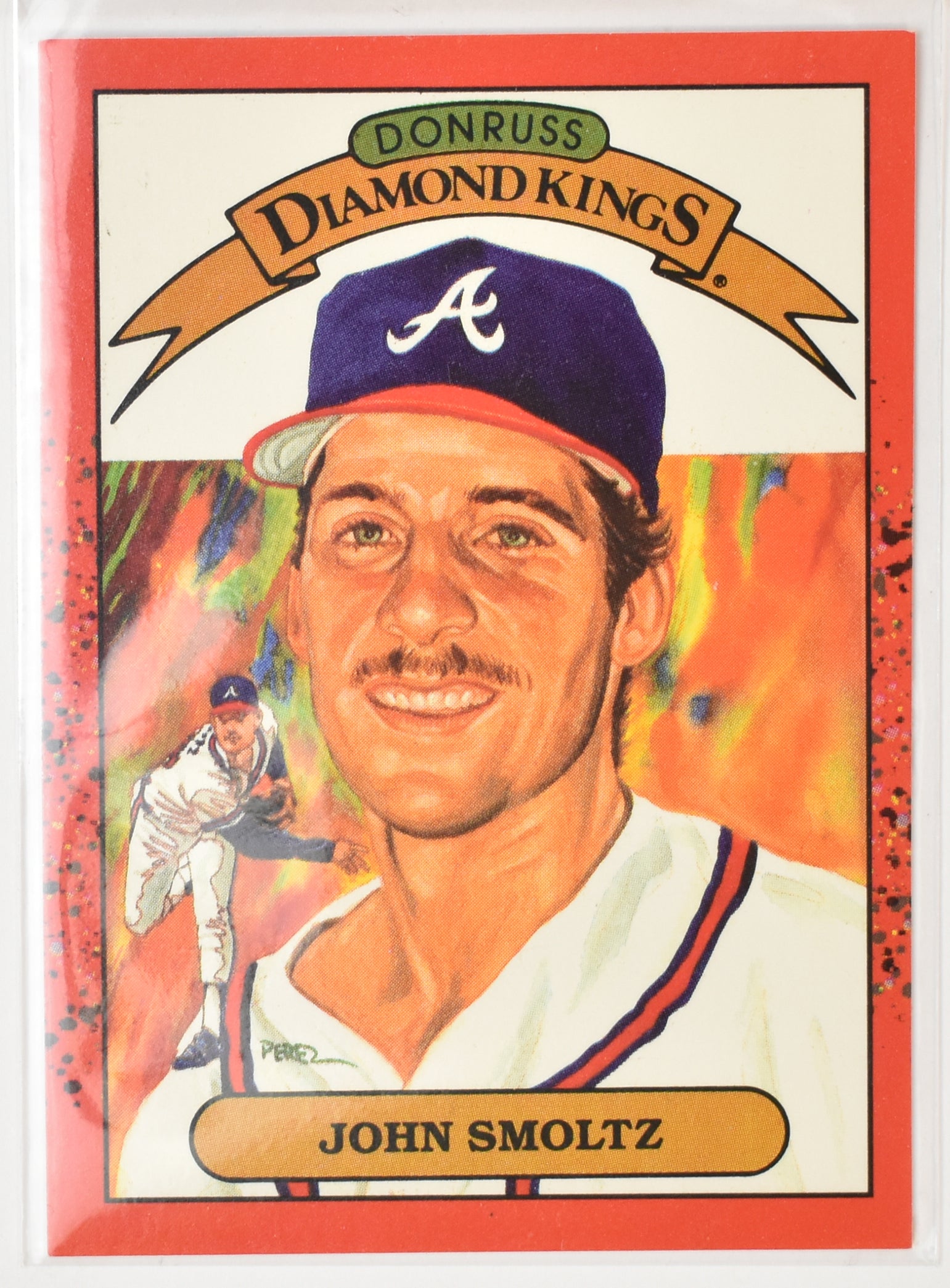 John Smoltz Diamond Kings Donruss no. 8 1989 Leaf Baseball Card