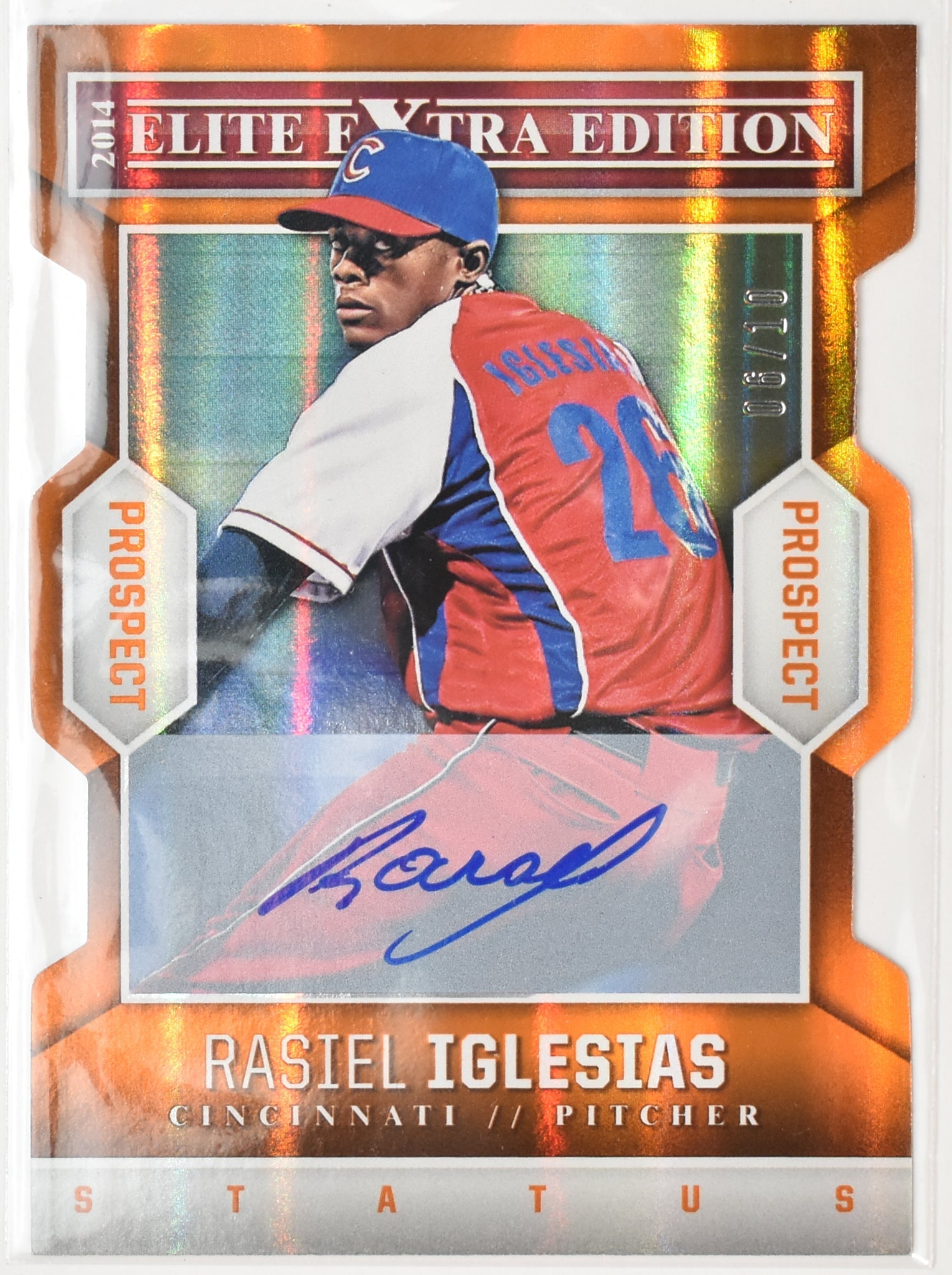 Rasiel Iglesias 51 Elite Xtra Edition 6/10 Panini 2014 Baseball Card Signed