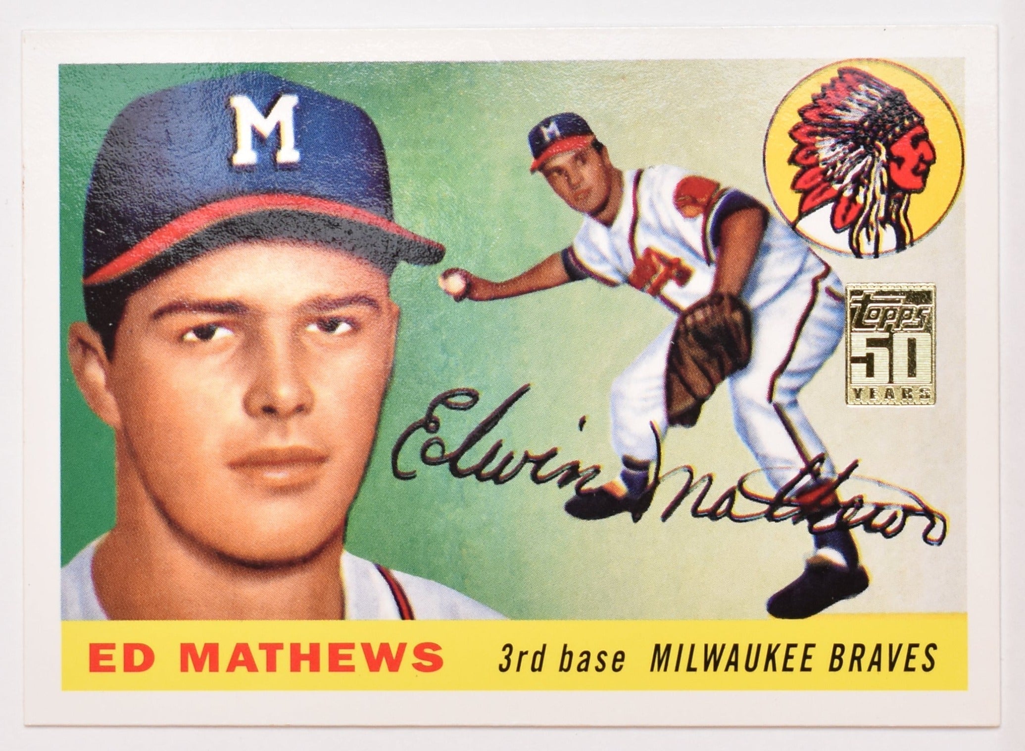 Edwin Lee Mathews Jr 155 Topps Baseball Card 2000 MINT REPRINT