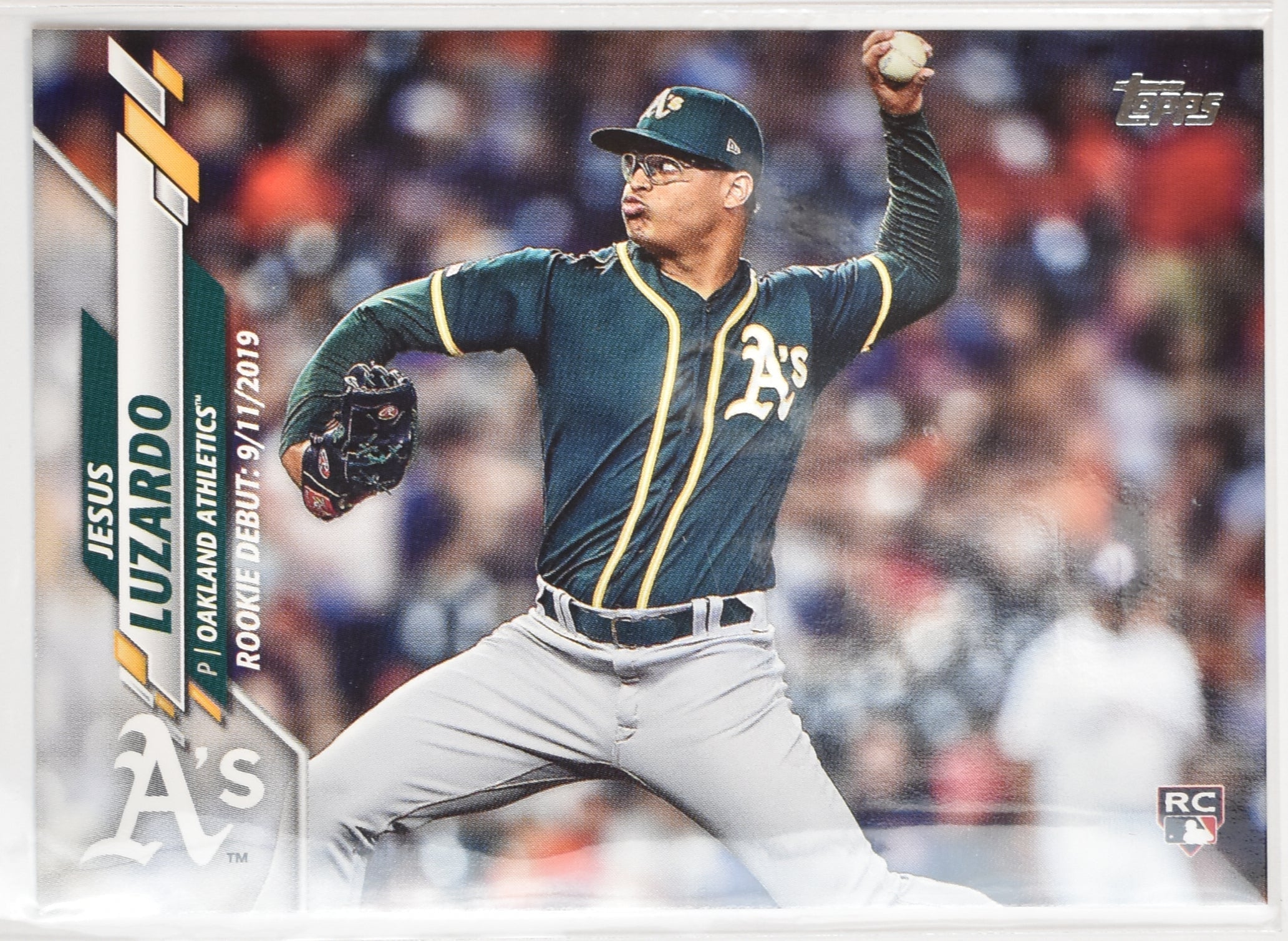 Jesus Luzardo U-94 Oakland Athletics Topps Baseball Card 2020