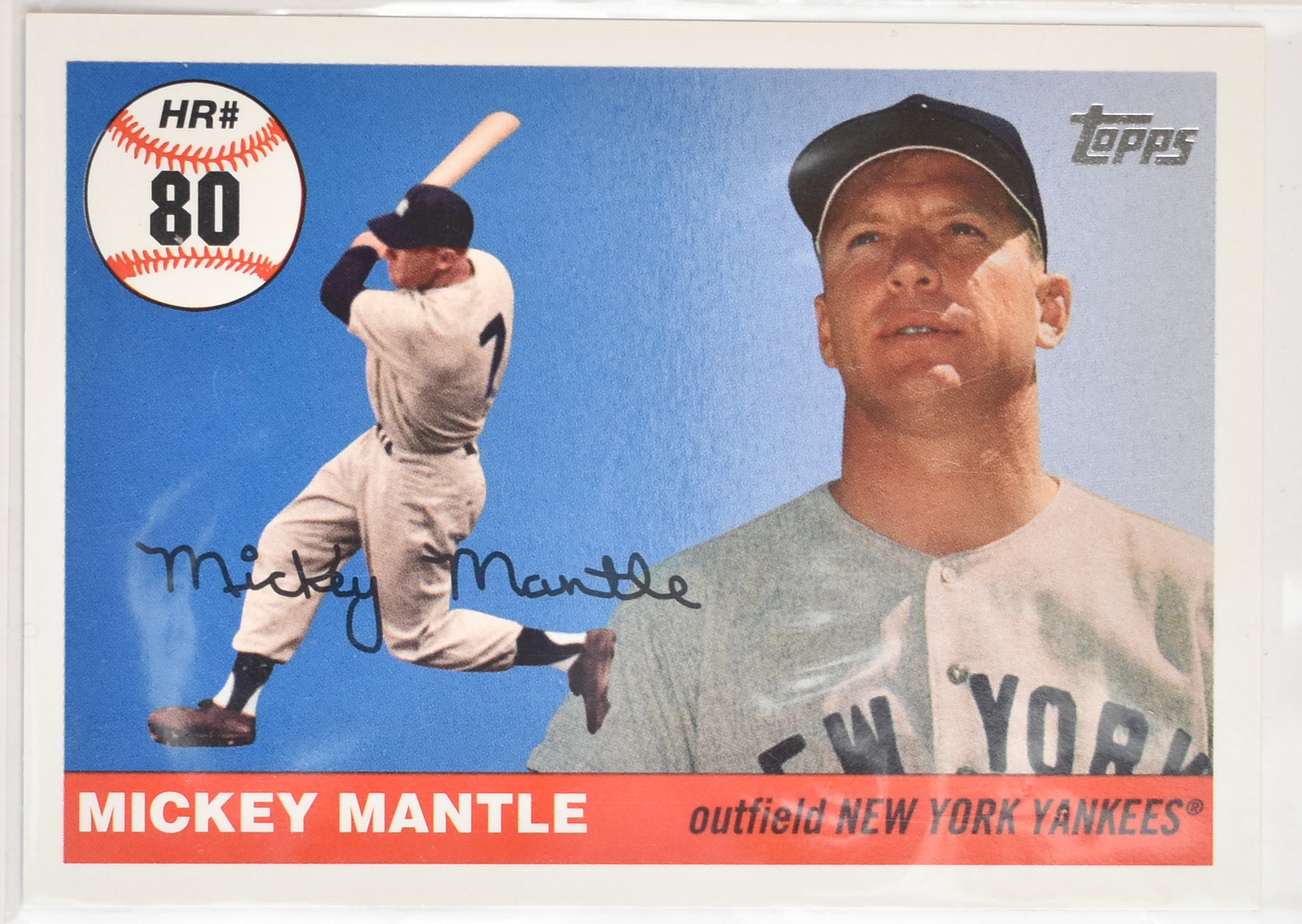 Mickey Mantle MHR80 Reprint New York Yankees Baseball Card Topps