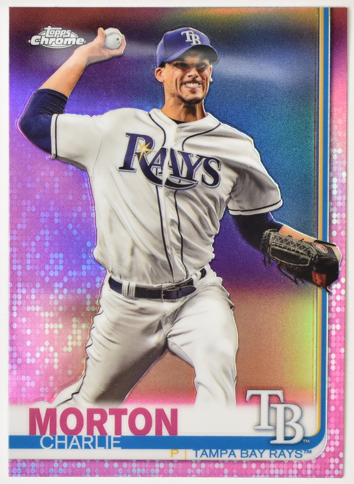 Morton Charlie Topps Chrome 7 Baseball Card 2019 Tampa Bay Rays