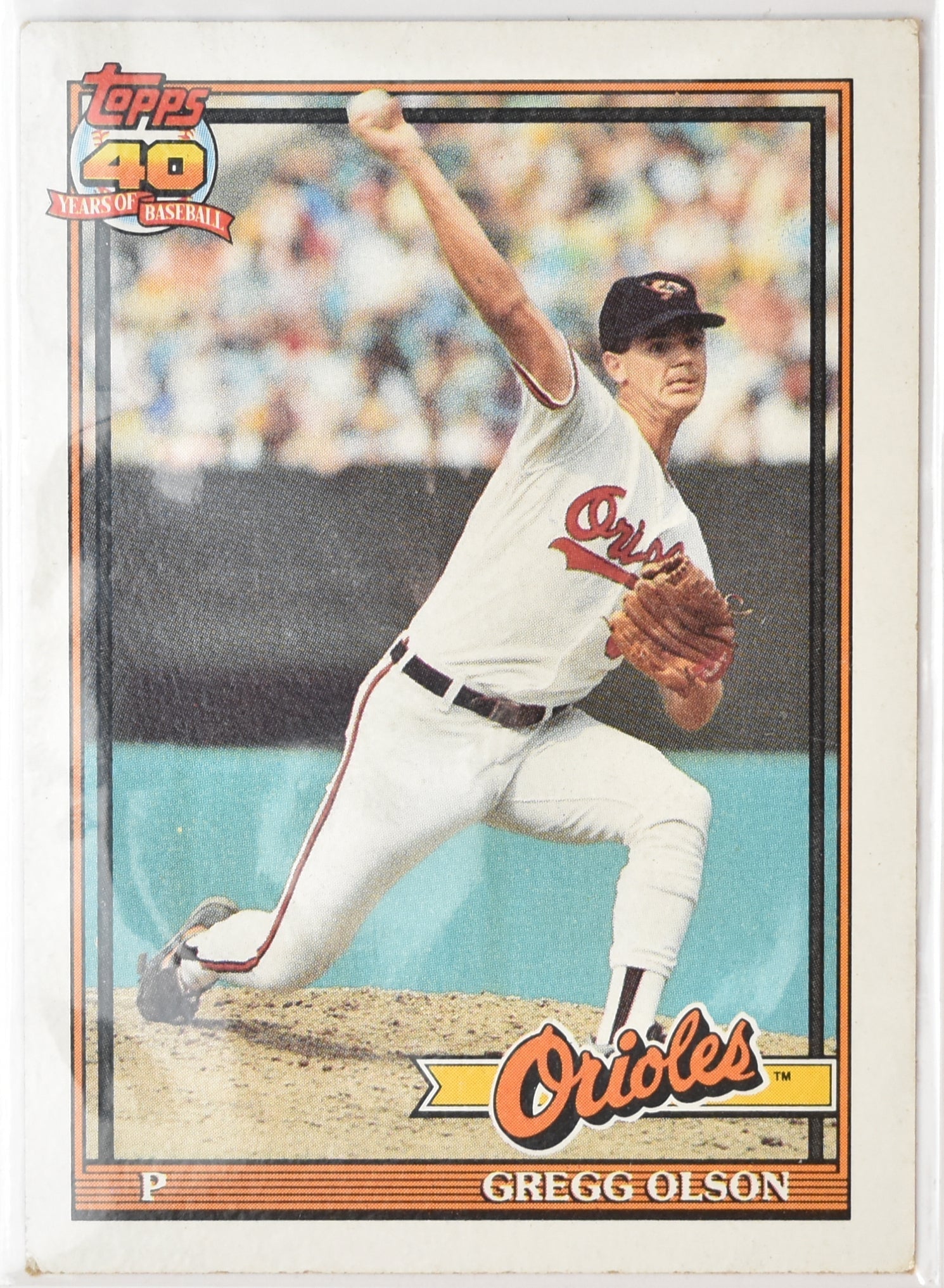 Gregg Olson Topps Baseball Card 10 1991 Orioles