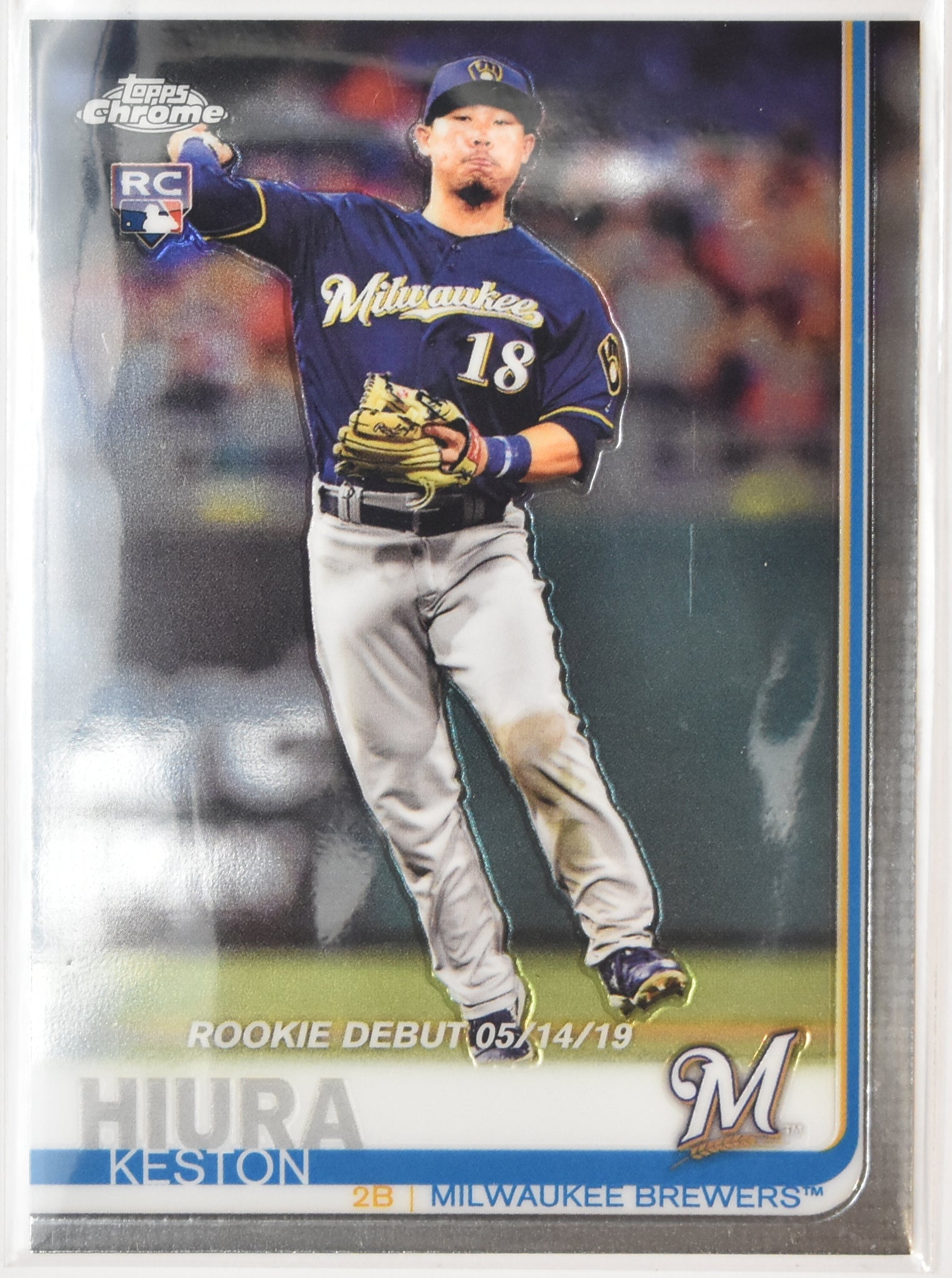 Keston Hiura 62 Topps Chrome 2019 Baseball Card Rookie Card