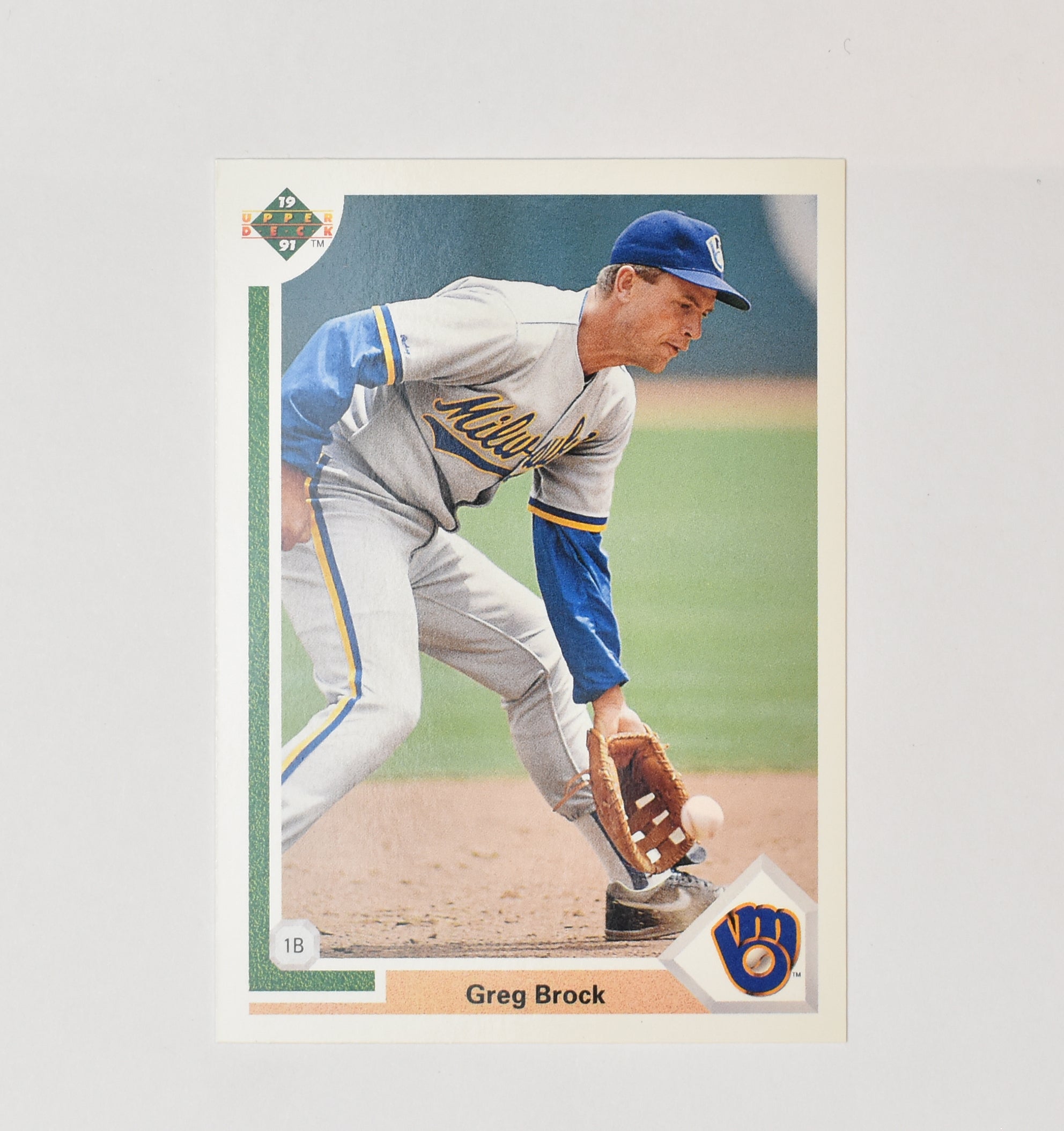 Greg Brock 289 Upper Deck Baseball Card 1991 Milwaukee Brewers