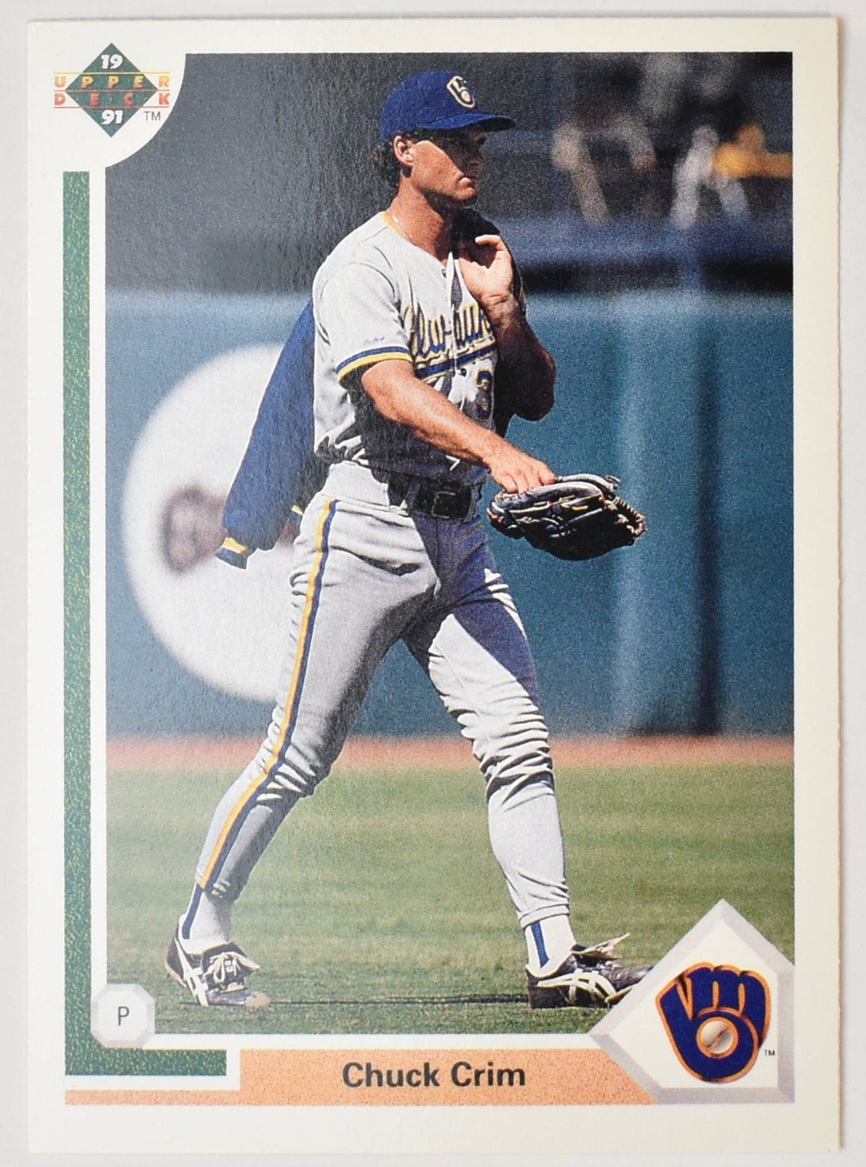 Chuck Crim 391 Upper Deck Baseball Card 1991 Milwaukee Brewers