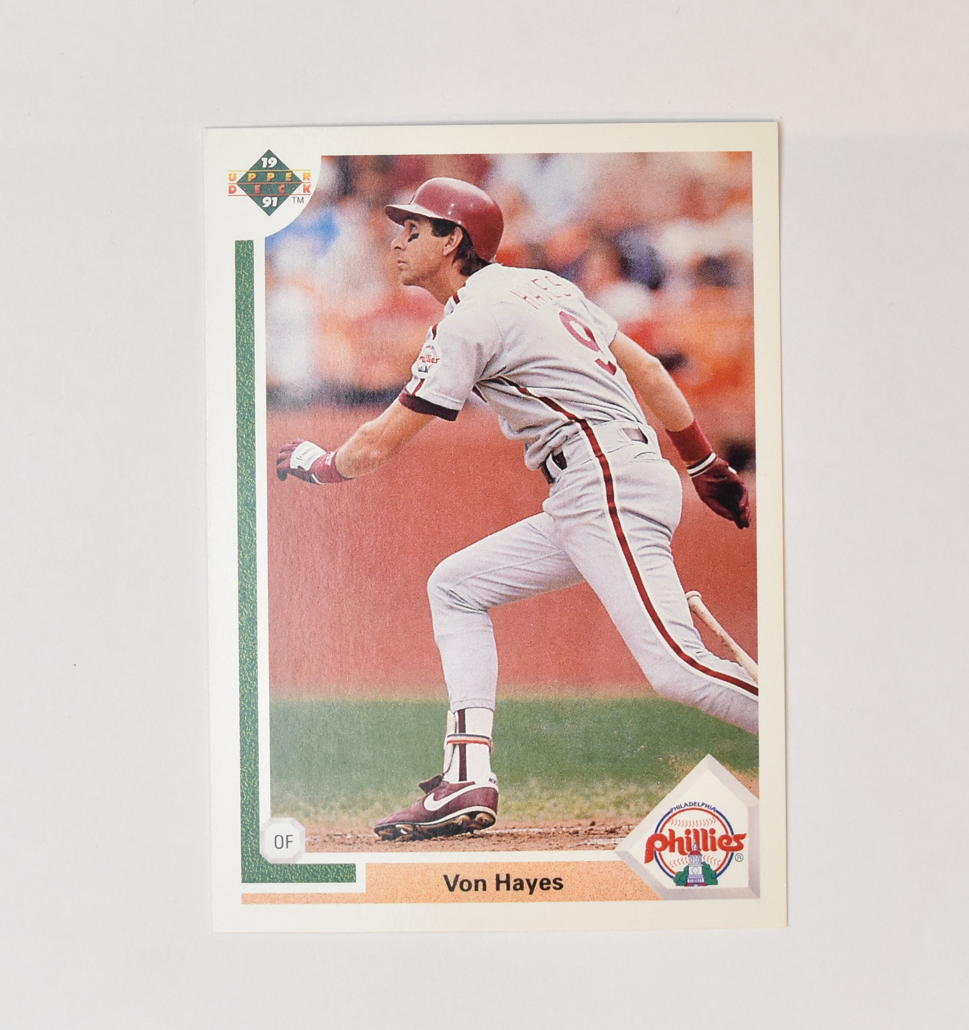 Von hayes 368 Upper Deck 1991 Baseball Card Philadelphia Phillies