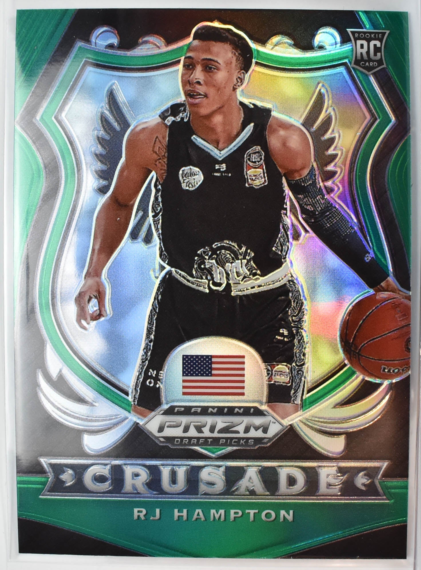 RJ Hampton 93 Crusade Rookie Panini Prizm Green 2020 Draft Picks