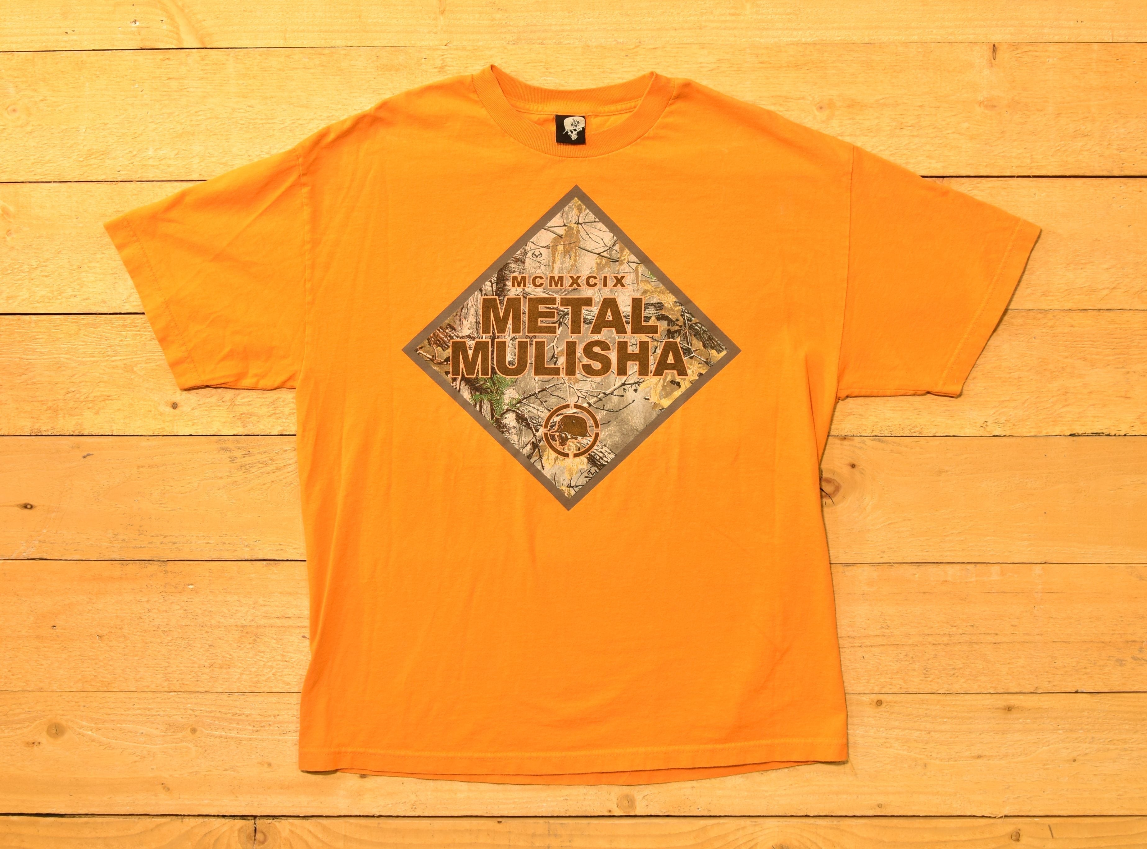 Vintage Metal Mulisha MCMXCIX T-shirt Orange Mens Tee XL - X Large