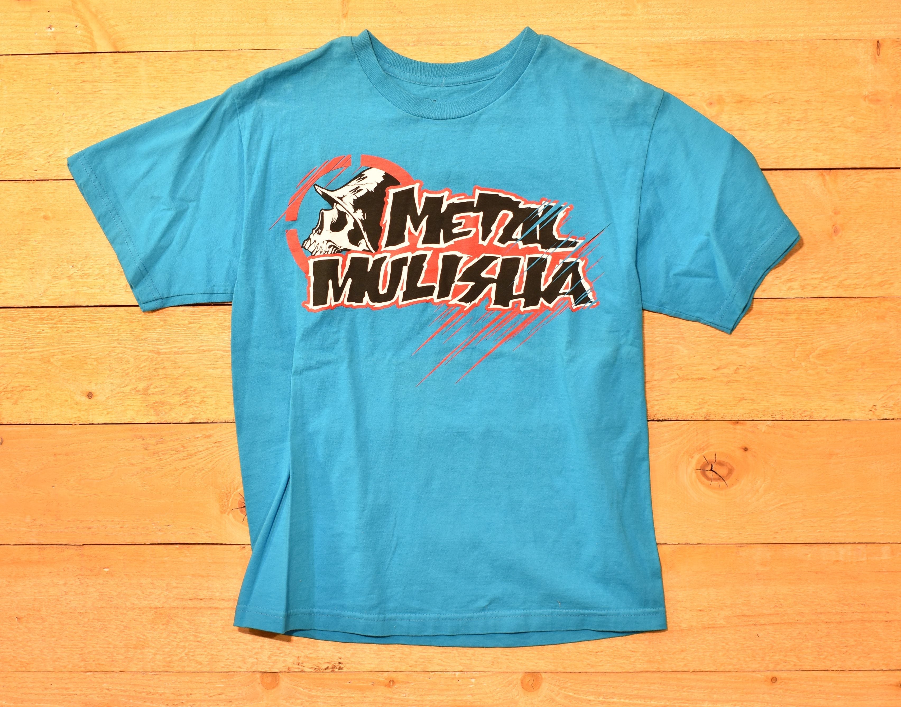 Metal Mulisha Mens T-shirt Blue Plain Back XL USed
