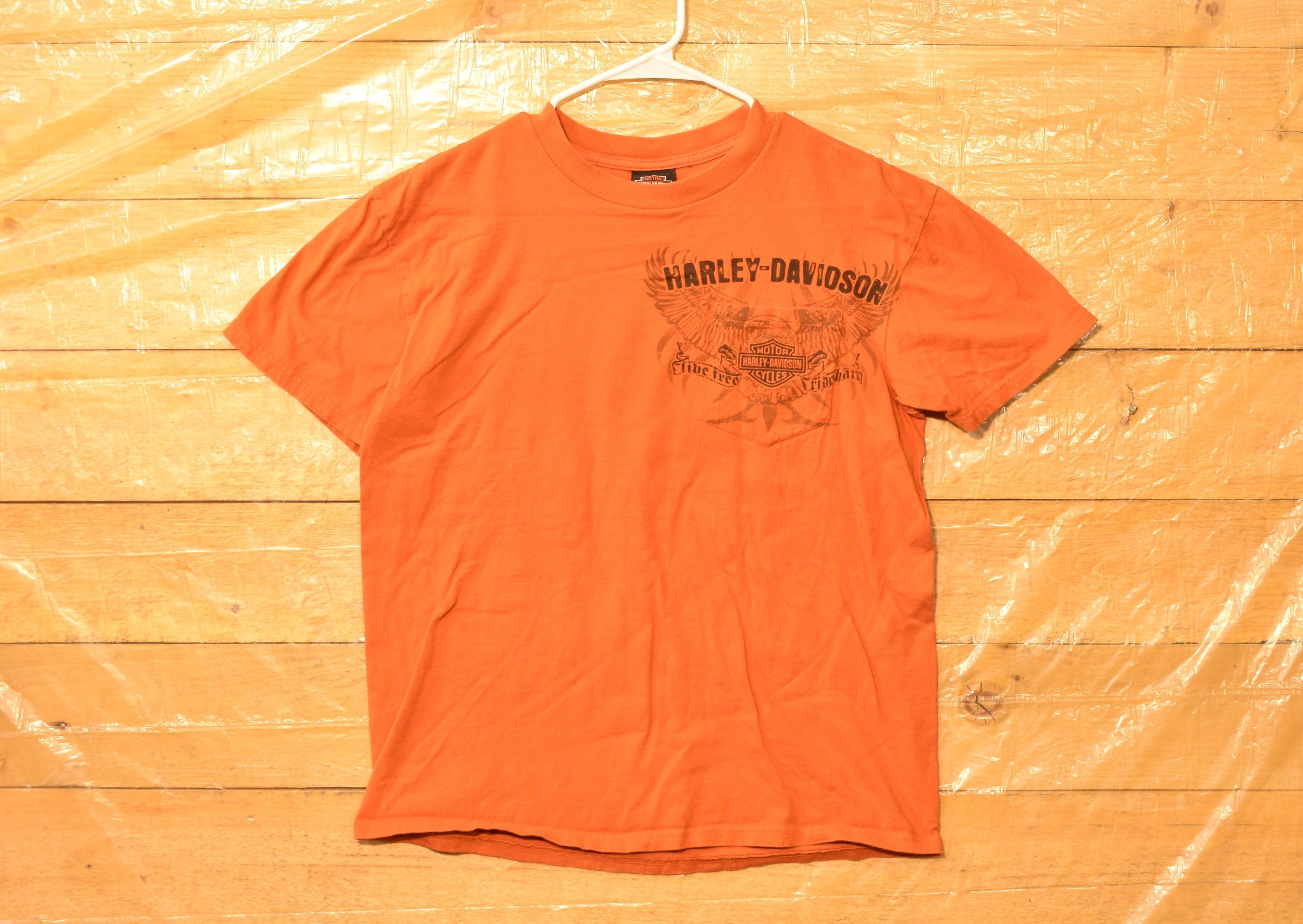 Harley Davidson Large Orange T Shirt Anderson Sc USED Large
