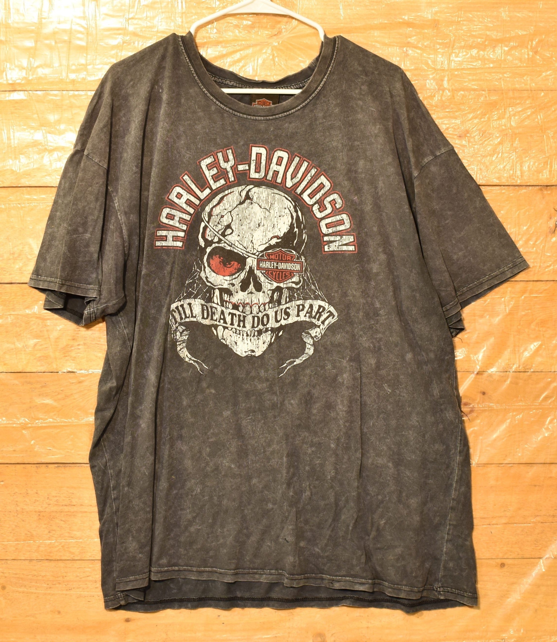 Harley Davidson Till Death Do Us Part Smoke Grey Mens T Shirt 2 XL