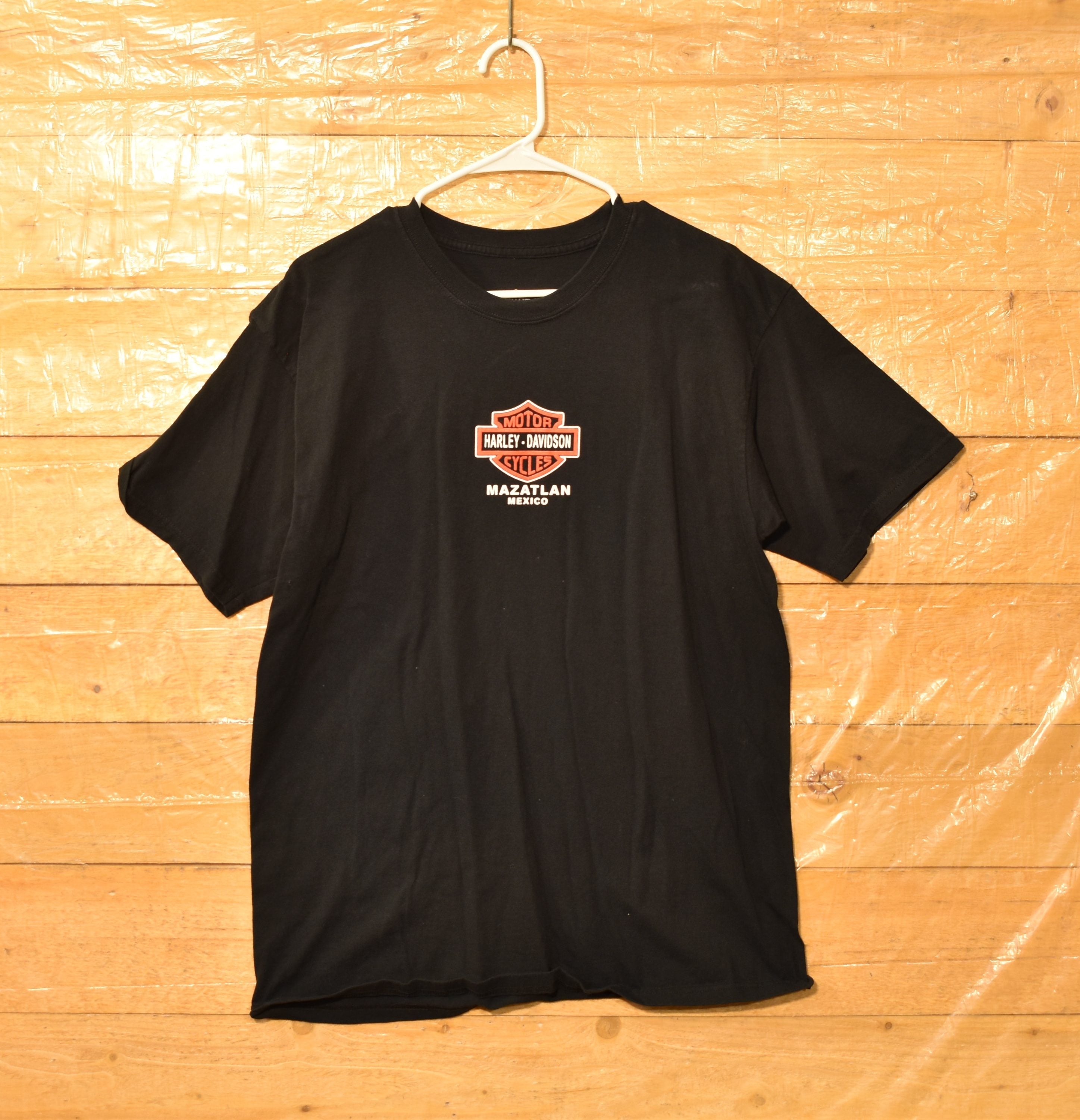 Harley Davidson Large Black T-Shirt Mazatlan Mexico Authentic USED