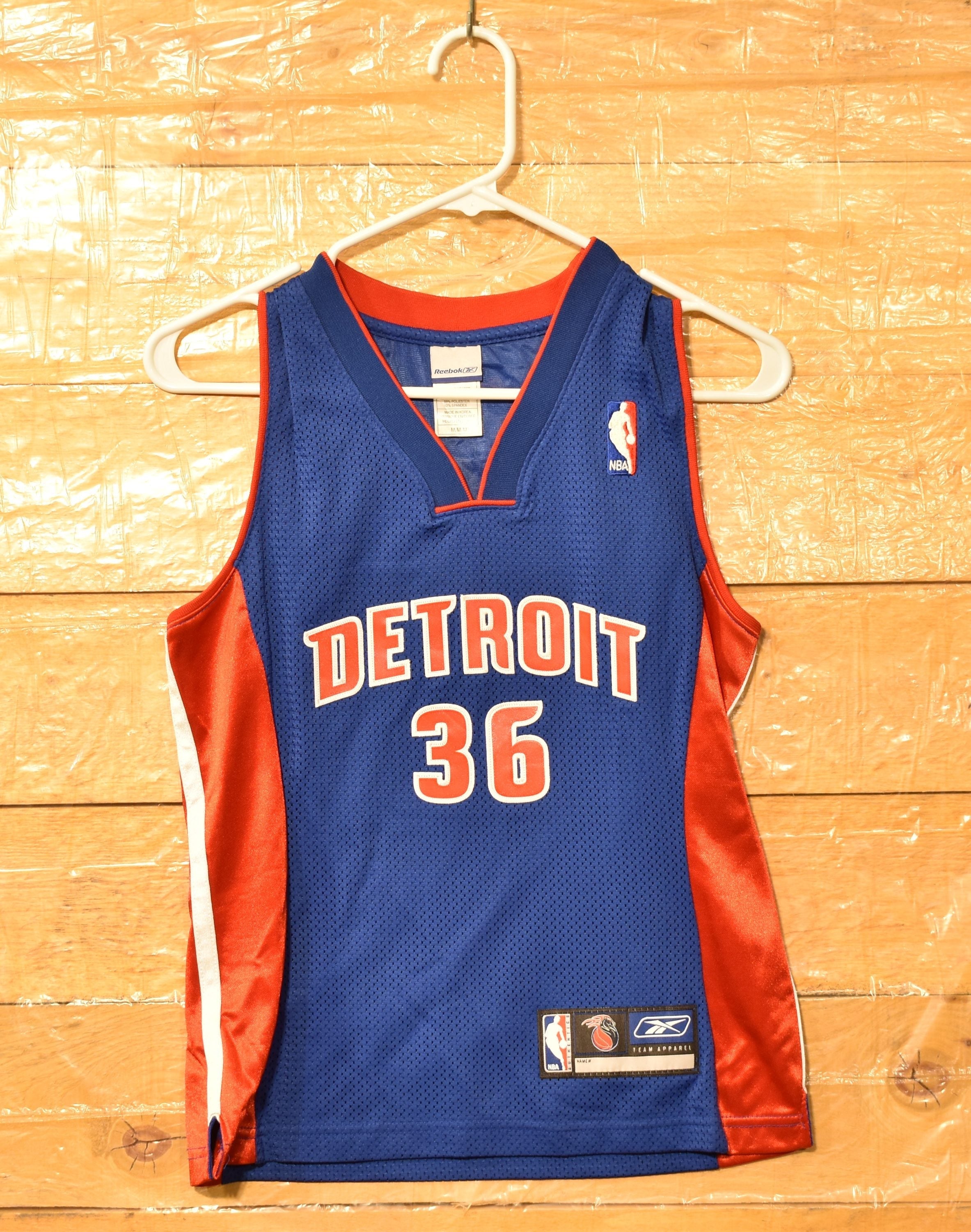 Detroit 36 NBA Jersey Kids M Reebok Jersey Wallace