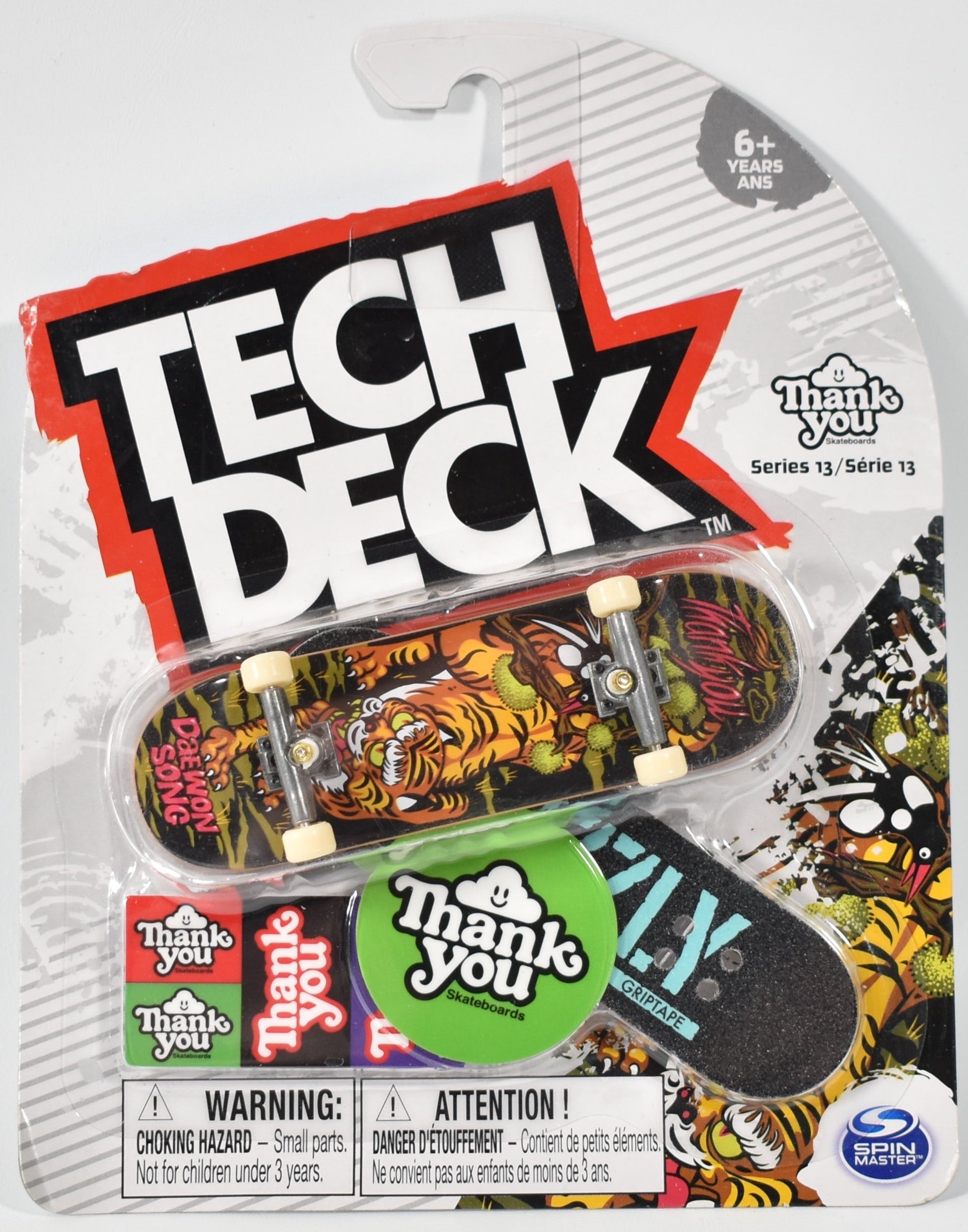 Tech Deck Thank You Series 13 Tiger Spin Master NEW Fingerboard