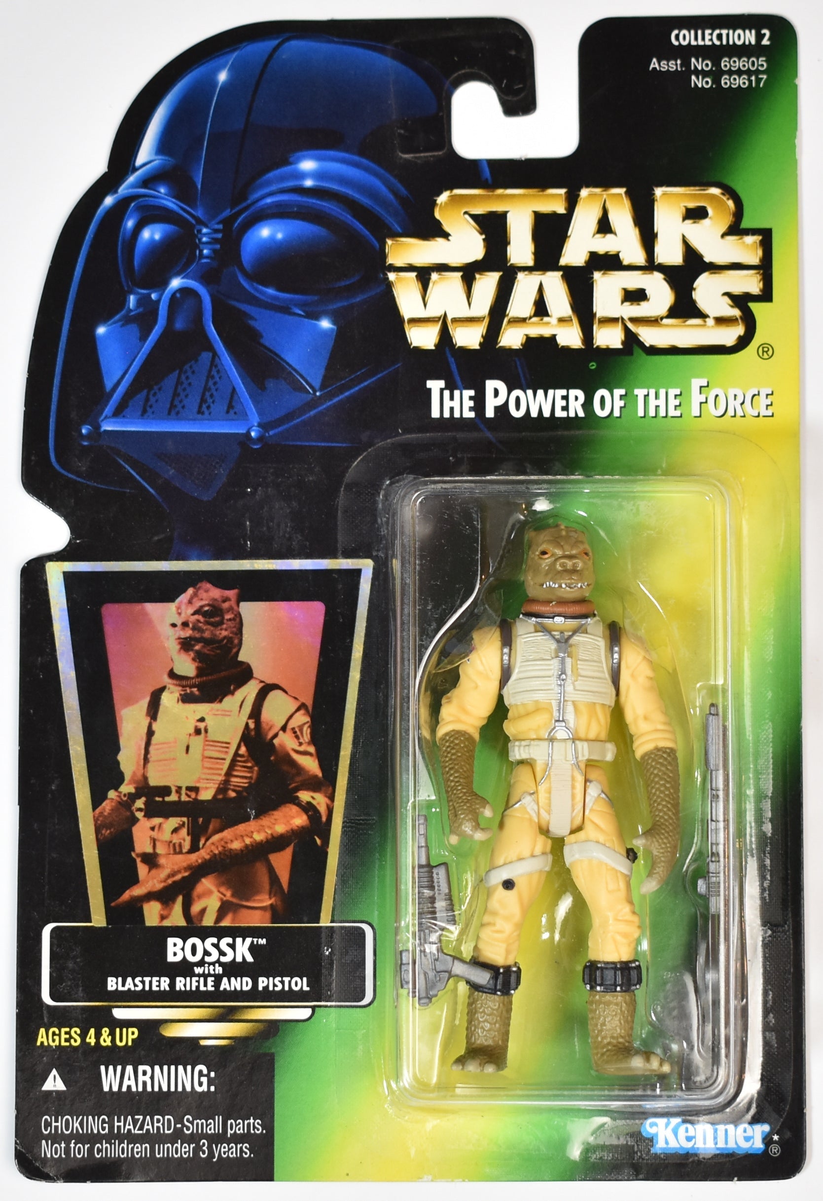 Star Wars Bossk Power of the Force Action Figure Kenner 1997 Green Card JAPAN