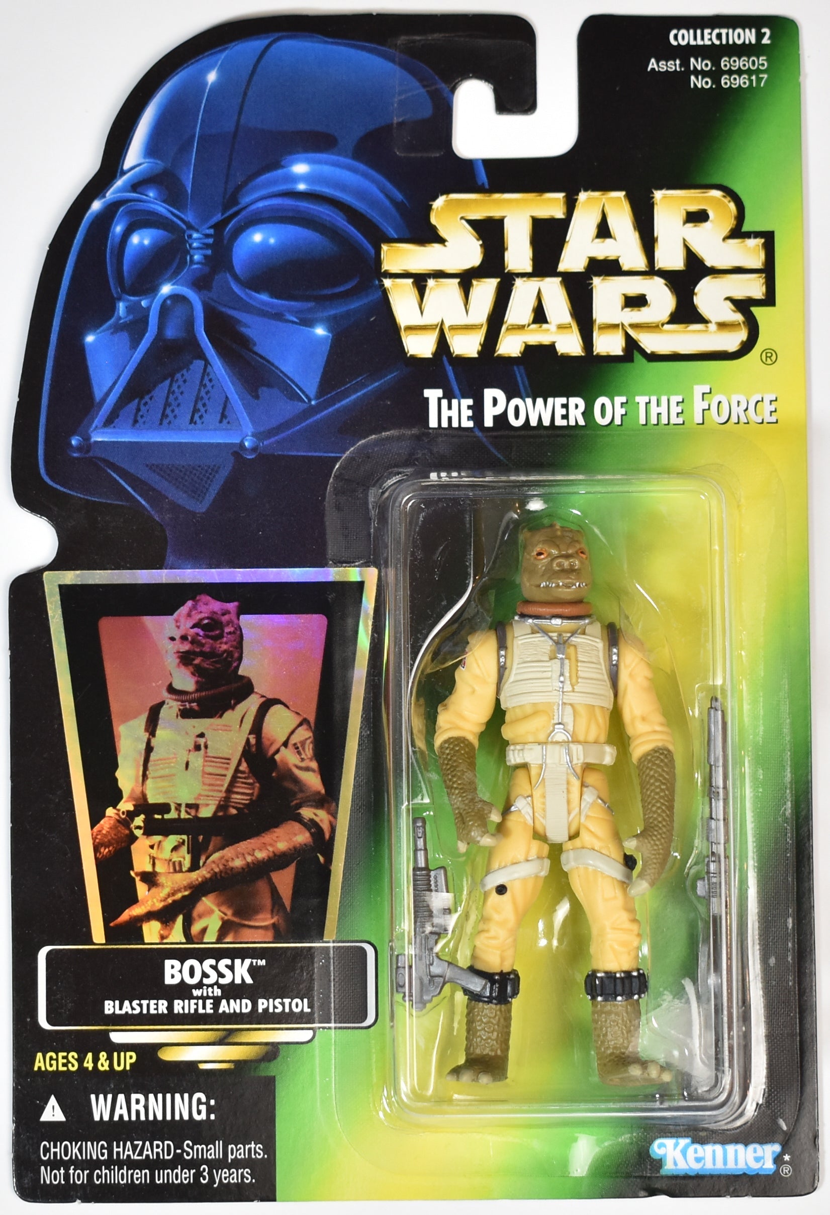 Star Wars Bossk Power of the Force Action Figure Kenner 1996 Kenner Green Card