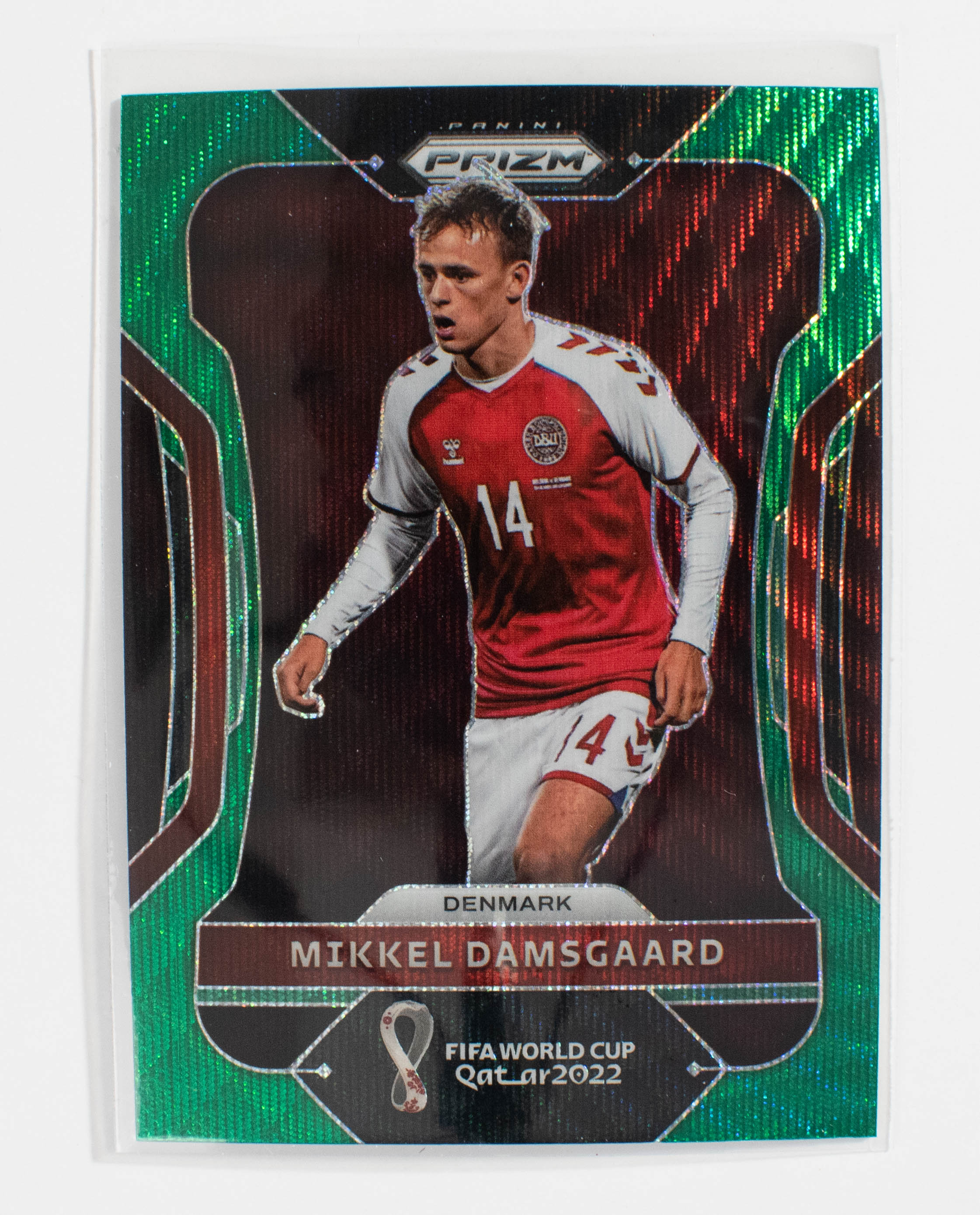2022 Panini Prizm FIFA World Cup Green Wave 73 Mikkel Damsgaard