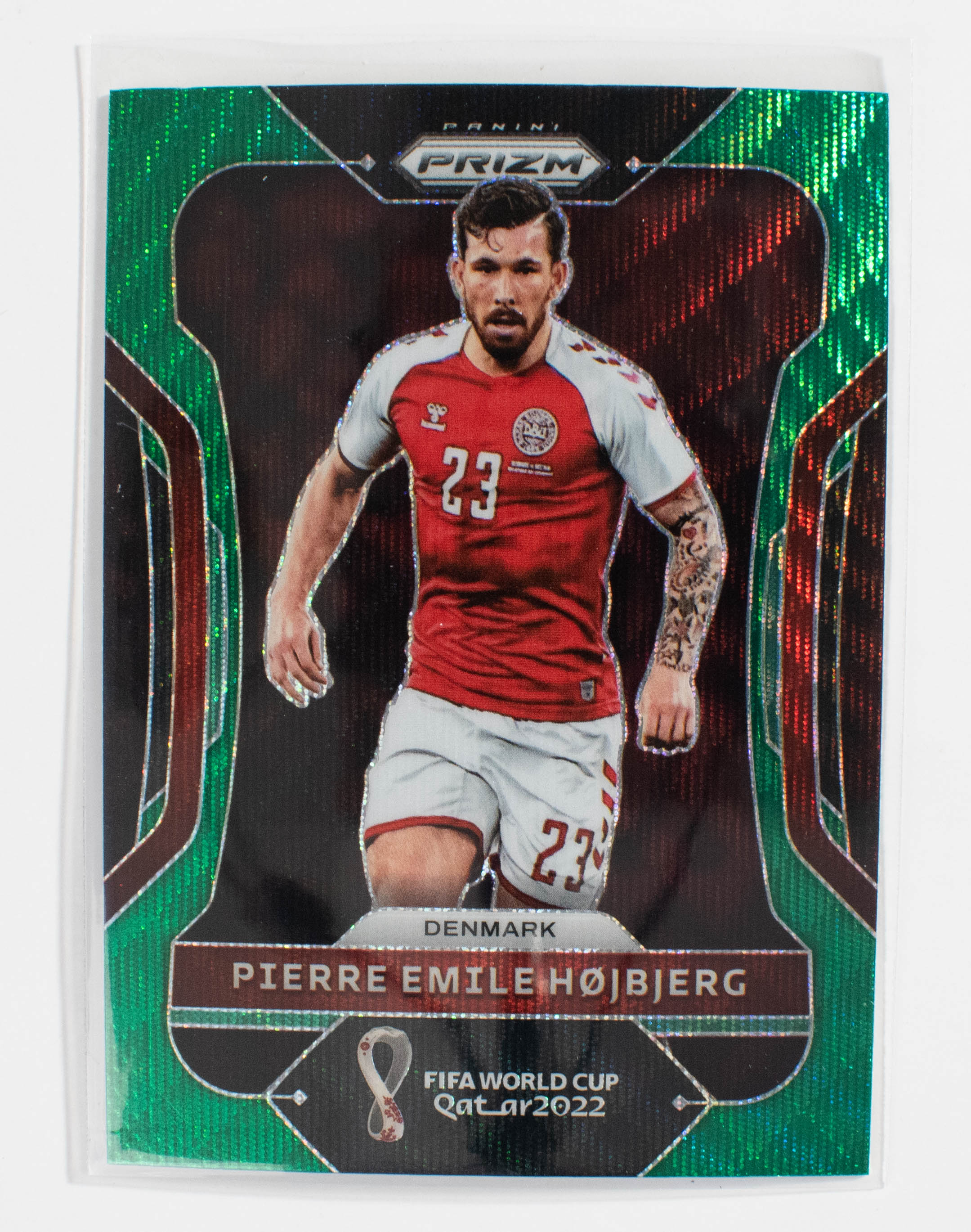 2022 Panini Prizm FIFA World Cup Green Wave 75 Pierre Emile Hojbjerg