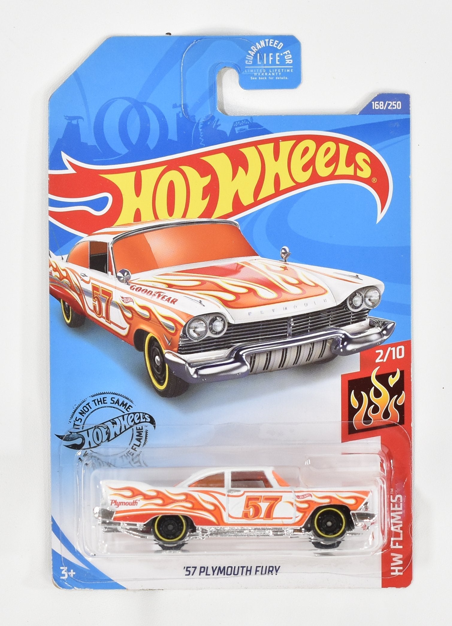 Hot Wheels Die Cast 2020 Mattel 57 Plymouth Fury HW Flames 2 of 10 168-250 Matte