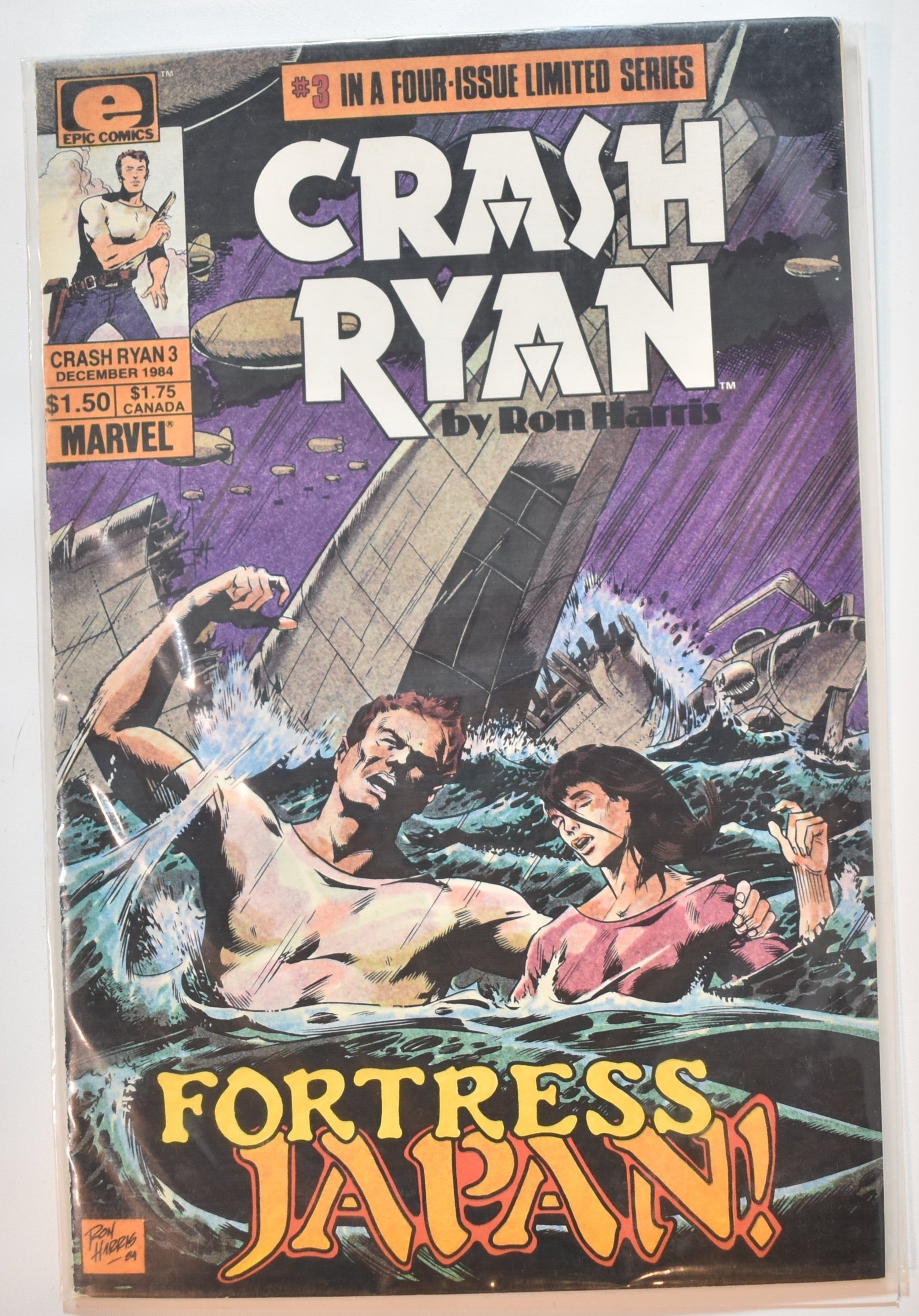 Crash Ryan Epic Comics 3 in four issue Limited 1985 Series Fortress Japan