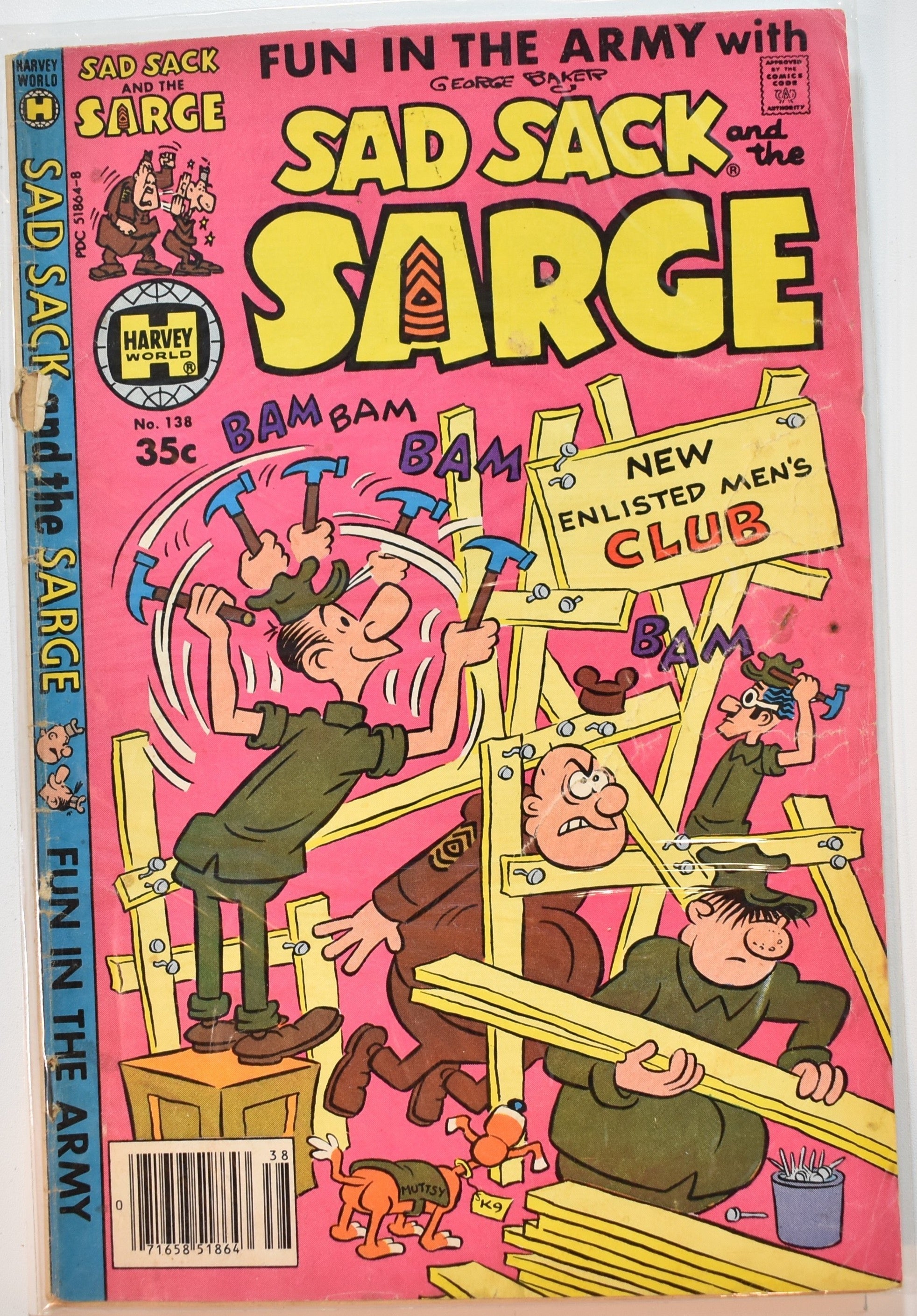Sad Sack Sarge Comic Book 138 Harvey World