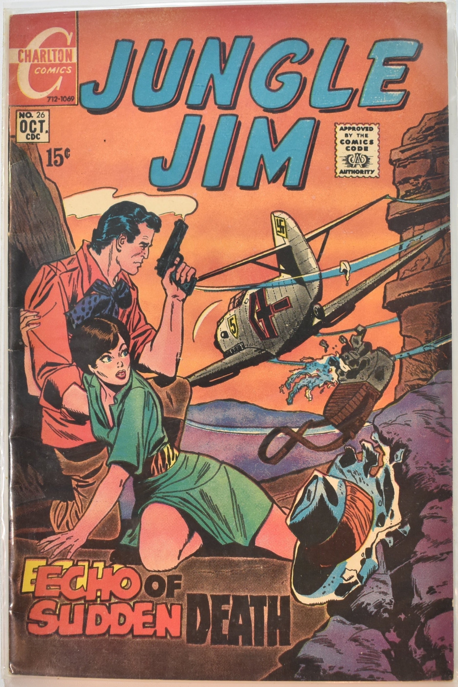 Jungle Jim Oct No. 26 Charlton Comics Echo of sudden Death