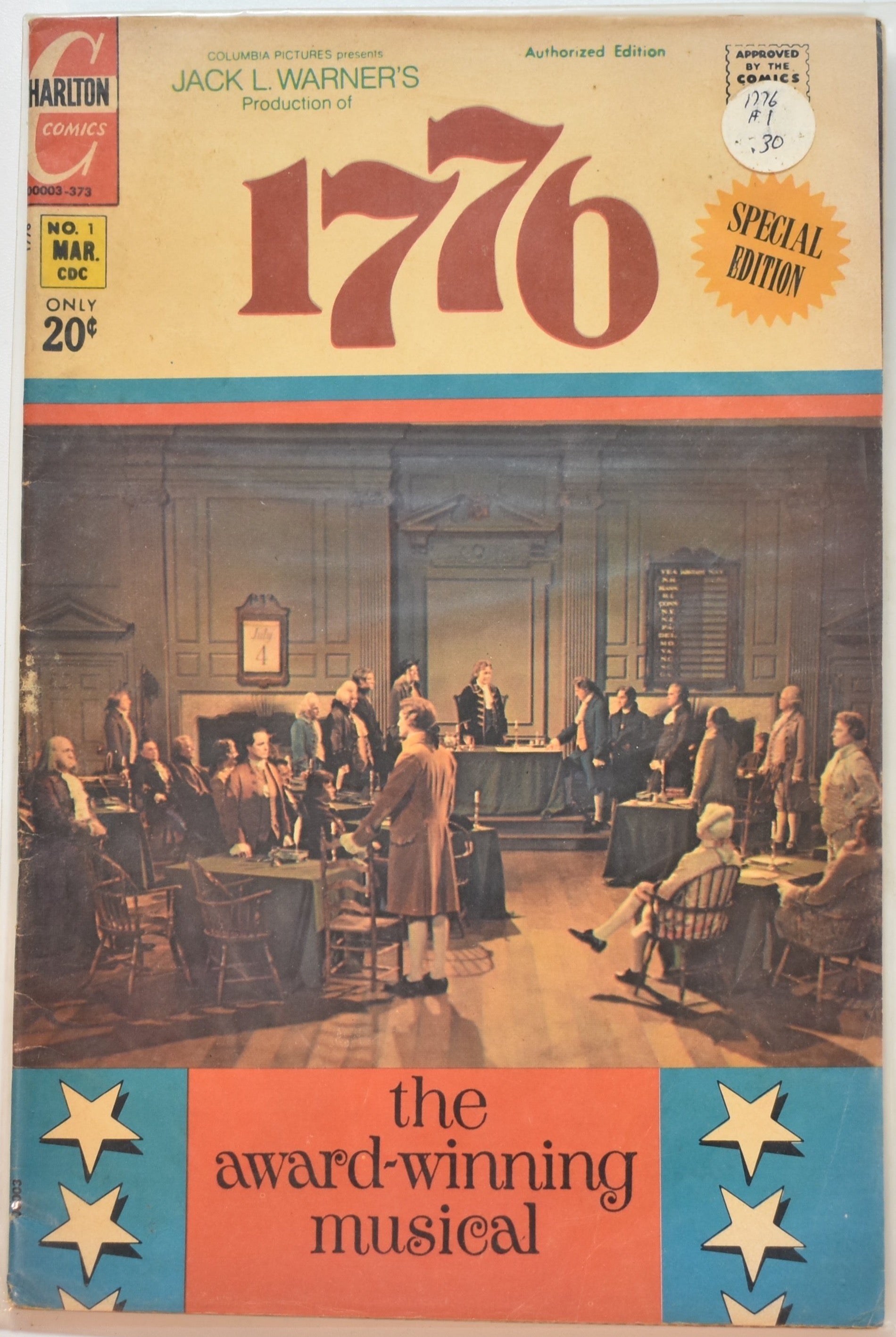 1776 No. 1 Charlton Comics The Award Winning Musical Comic Book