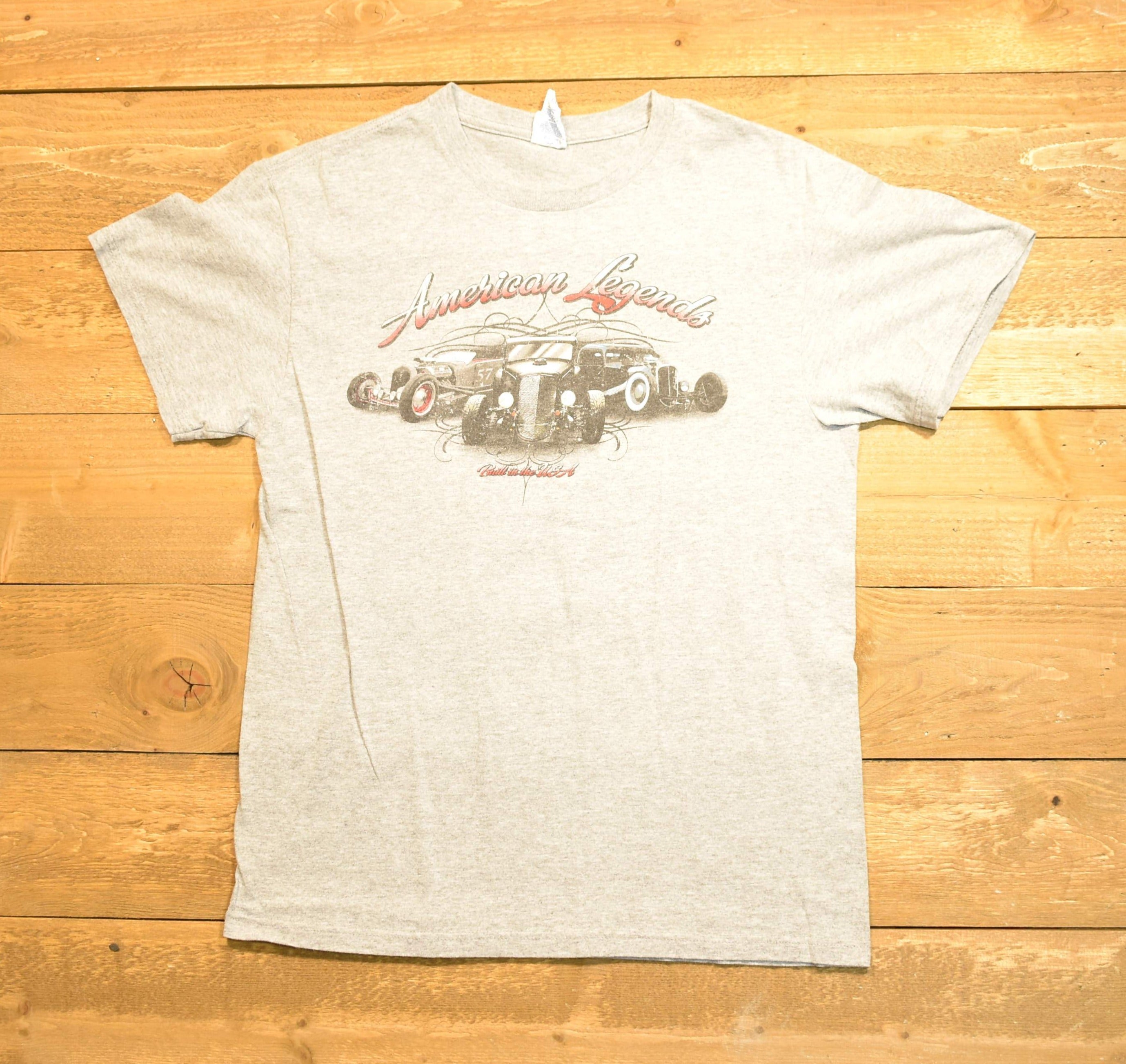 American legend hot rod T-shirt medium gray used