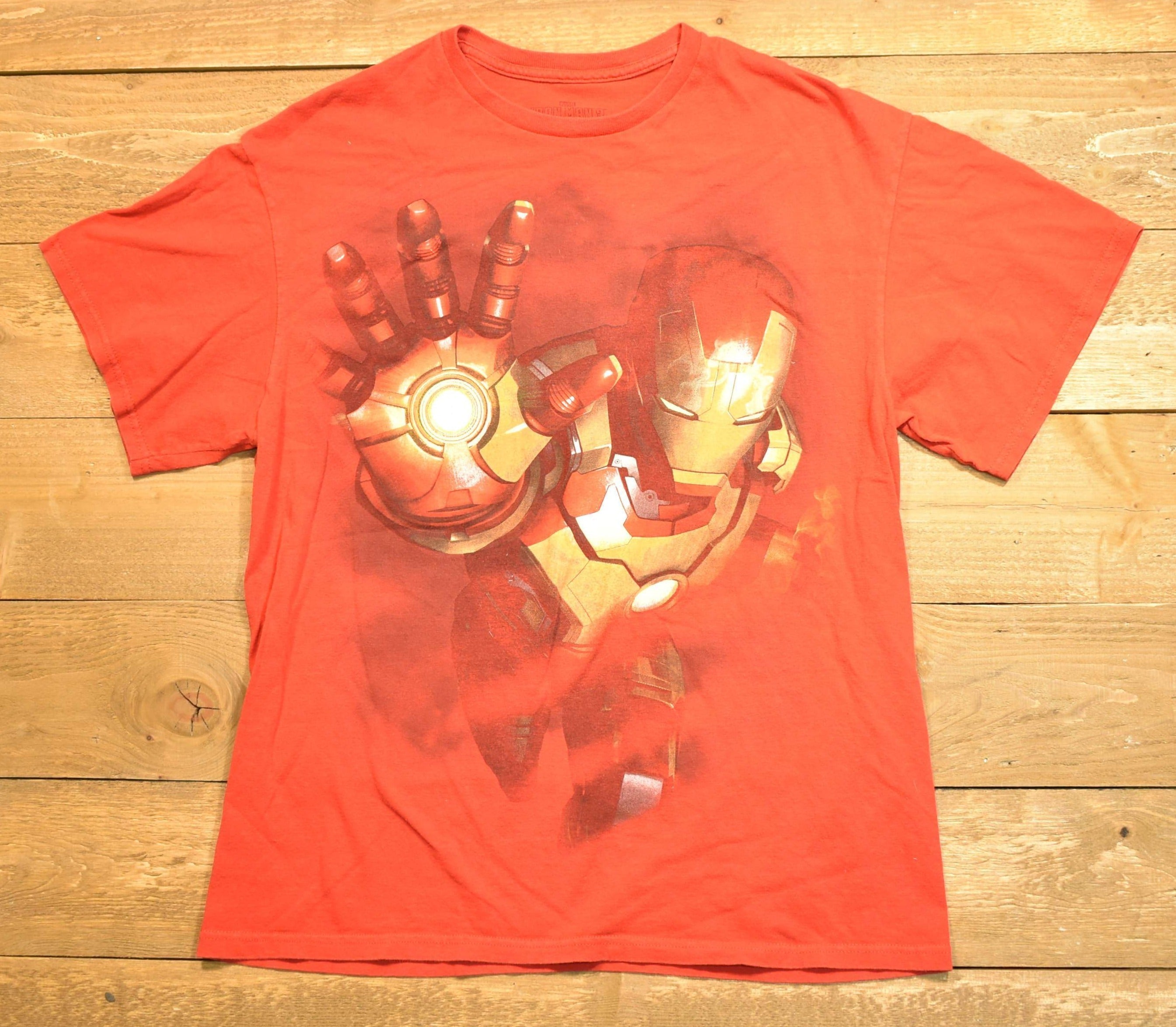 Iron Man T-shirt large marvel T-shirt used red Iron Man 3