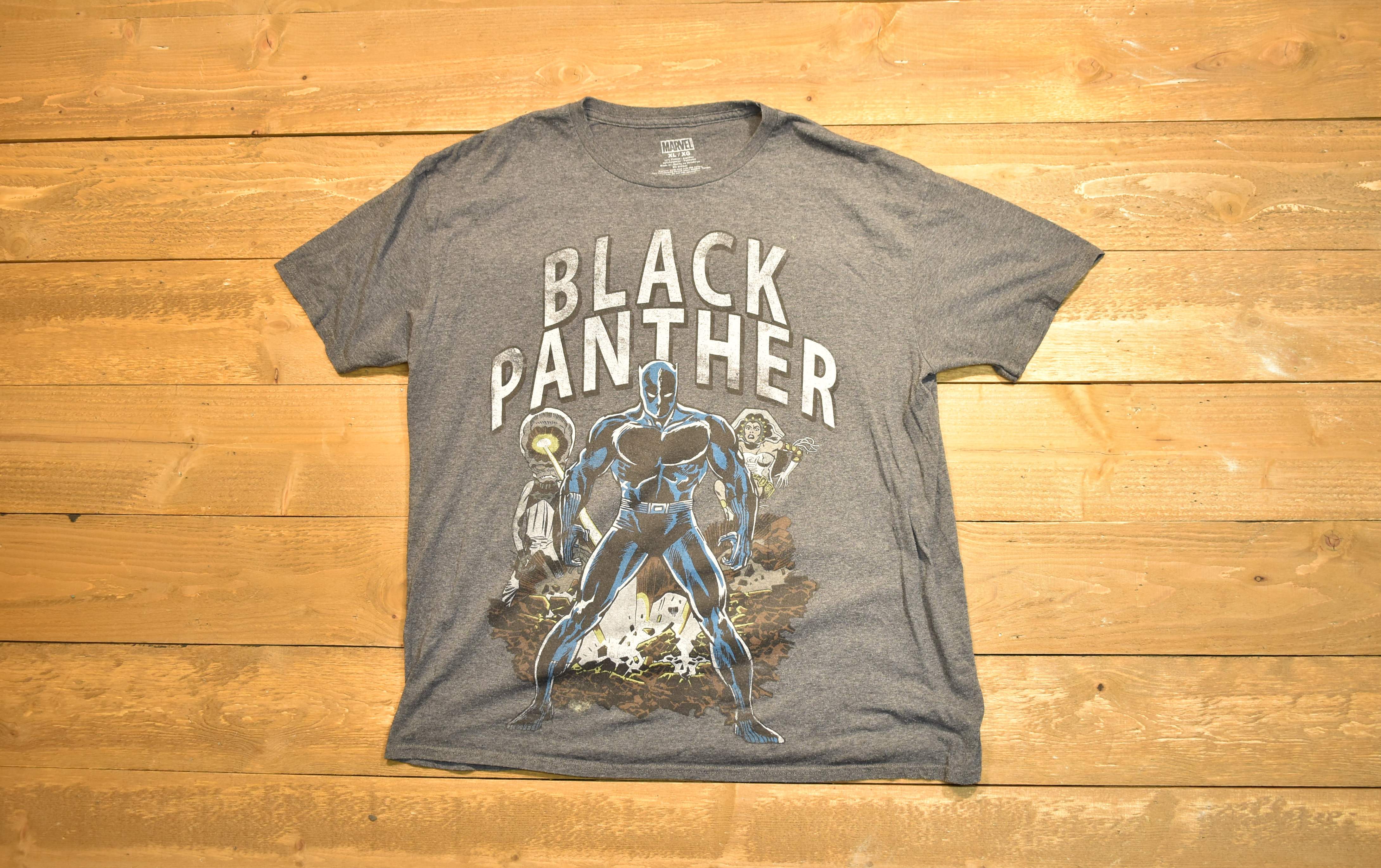 Black panther XL men's T-shirt marvel gray used