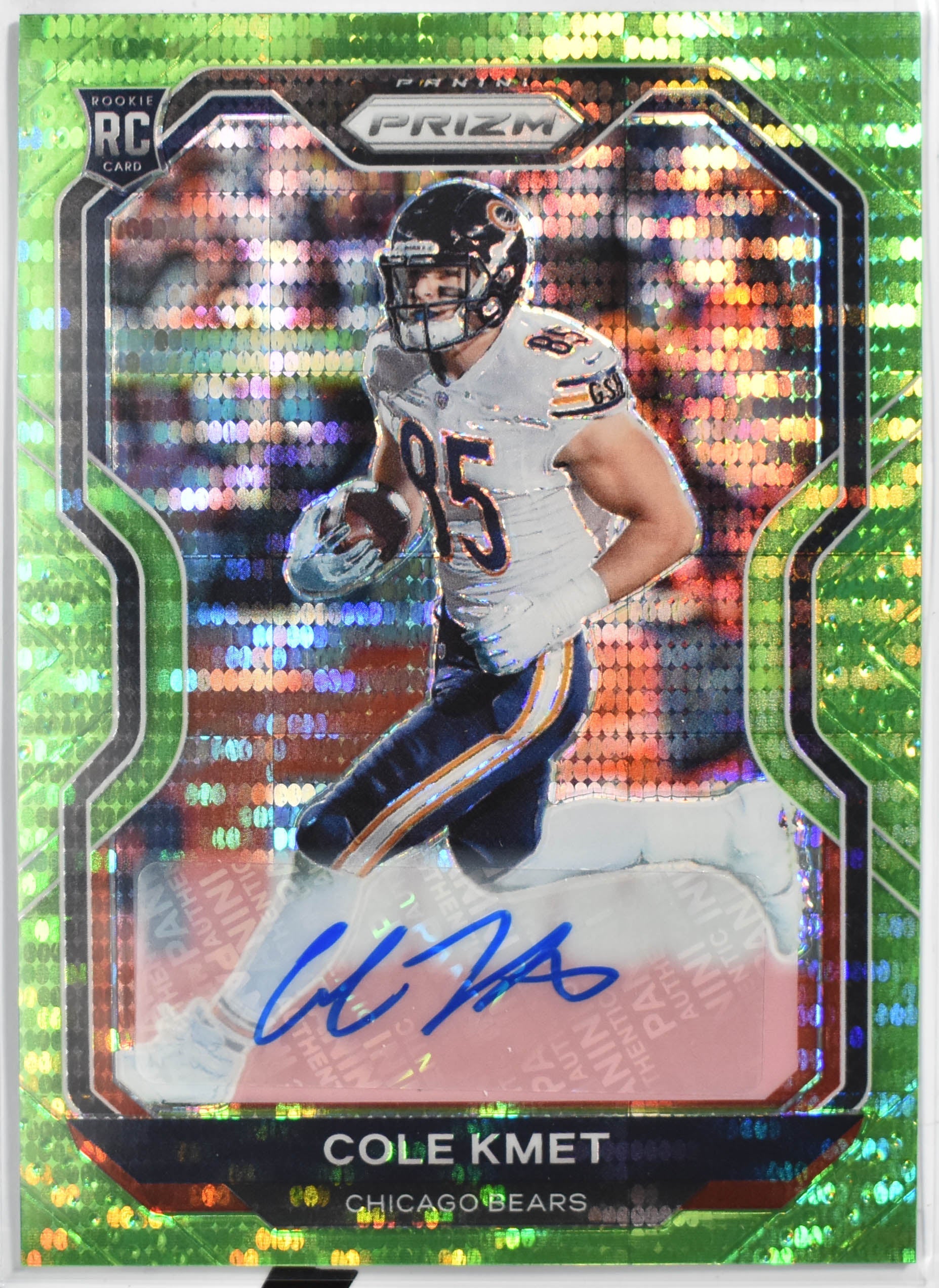 Cole Kmet Rookie Card No.305 Prizm Green Auto Disco