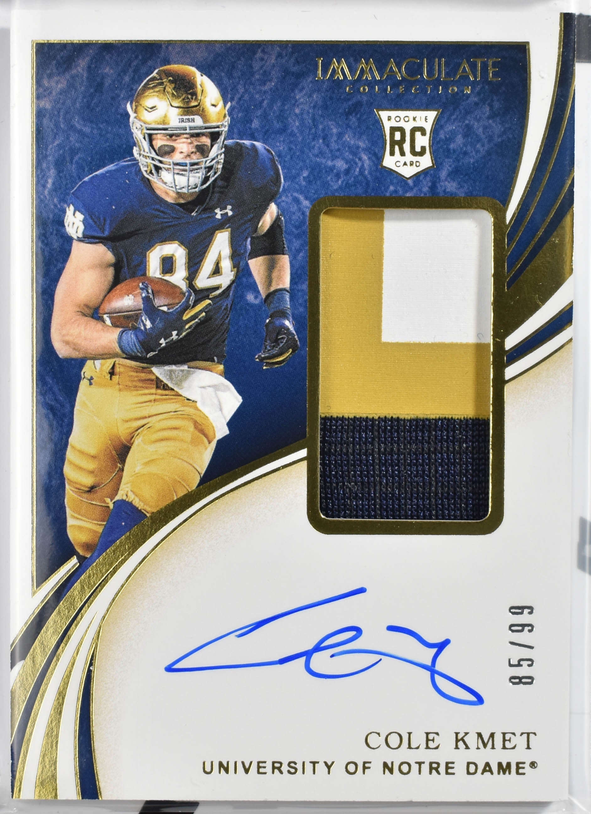 Cole Kmet Rookie Card No.127 Immaculate Collection Auto Patch 85/99