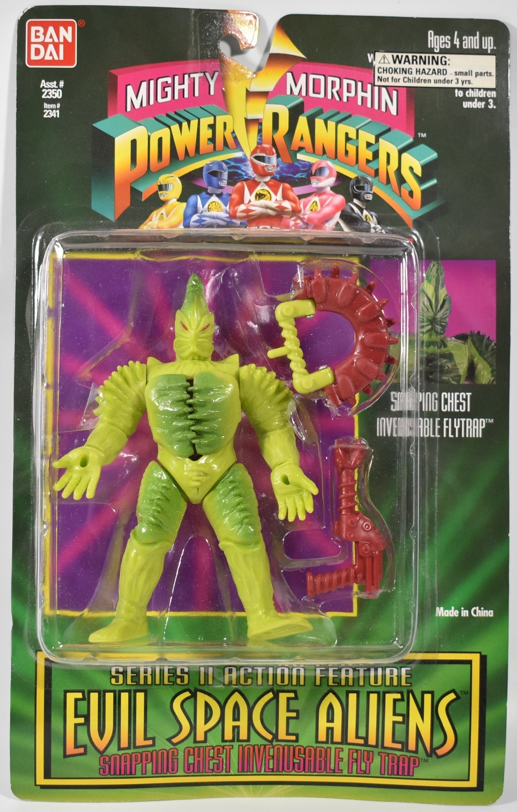 Power Rangers Evil Space Aliens Snapping Chest Invincible Fly Trap 1994 BAN DAI