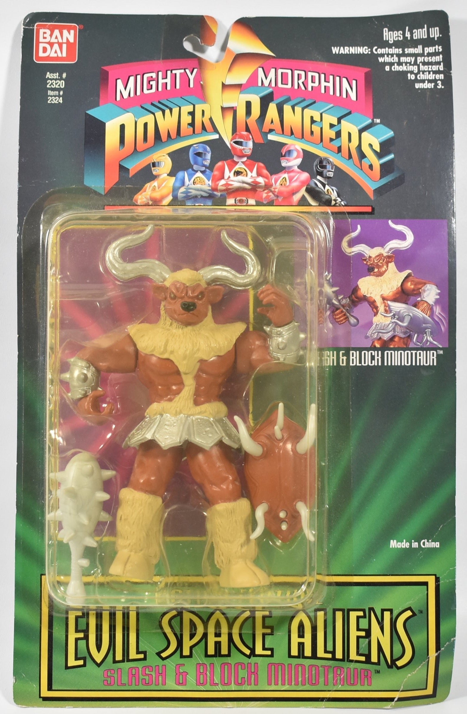 Power Rangers Evil Space Aliens Slash & block Minotaur BAN DAI 1994 Action Figur