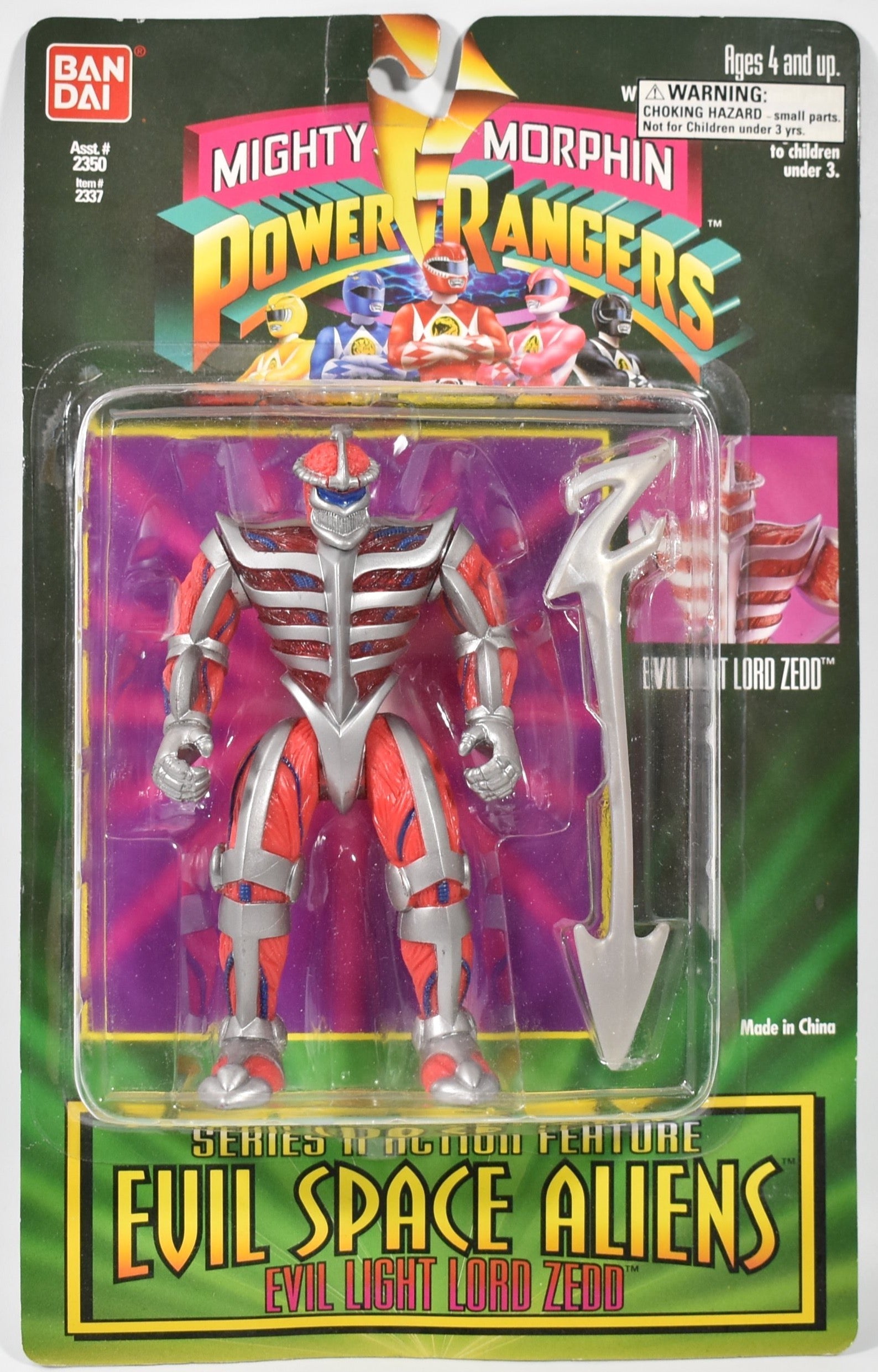Power Rangers Evil Space Aliens Evil Lord Zedd BAN DAI 1994 Action Figure