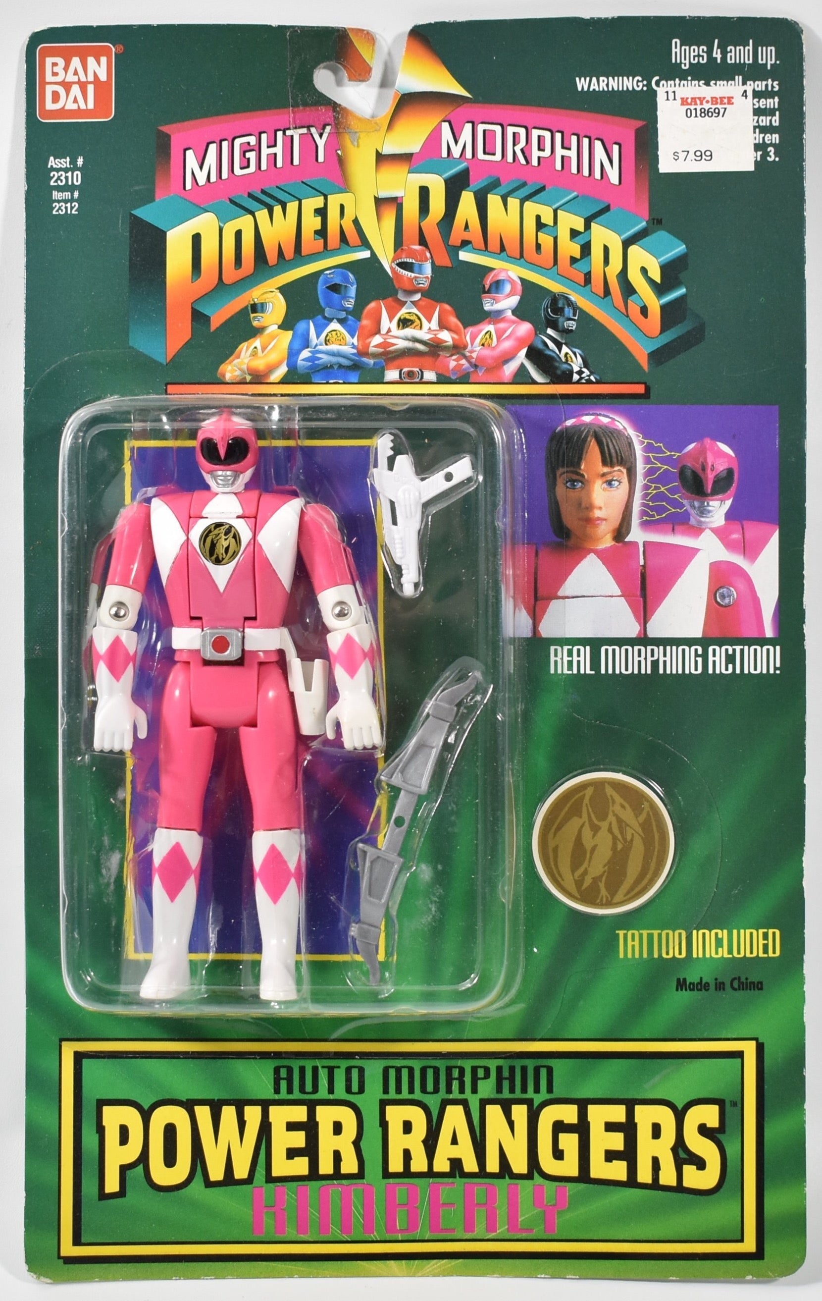 Power Rangers Auto Morphin Kimberly Pink Ranger 1994 BAN DAI