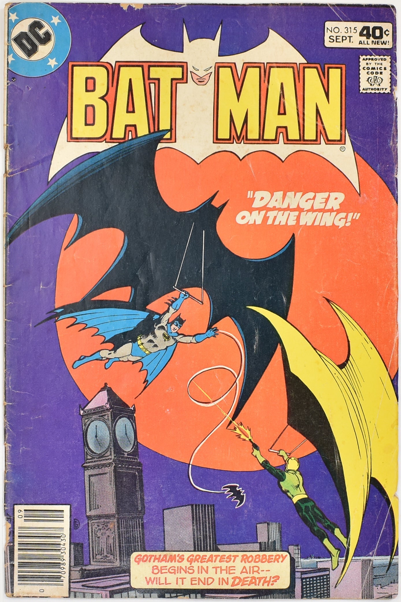 Batman No. 315 Sept. Danger of the Wing Comic Book
