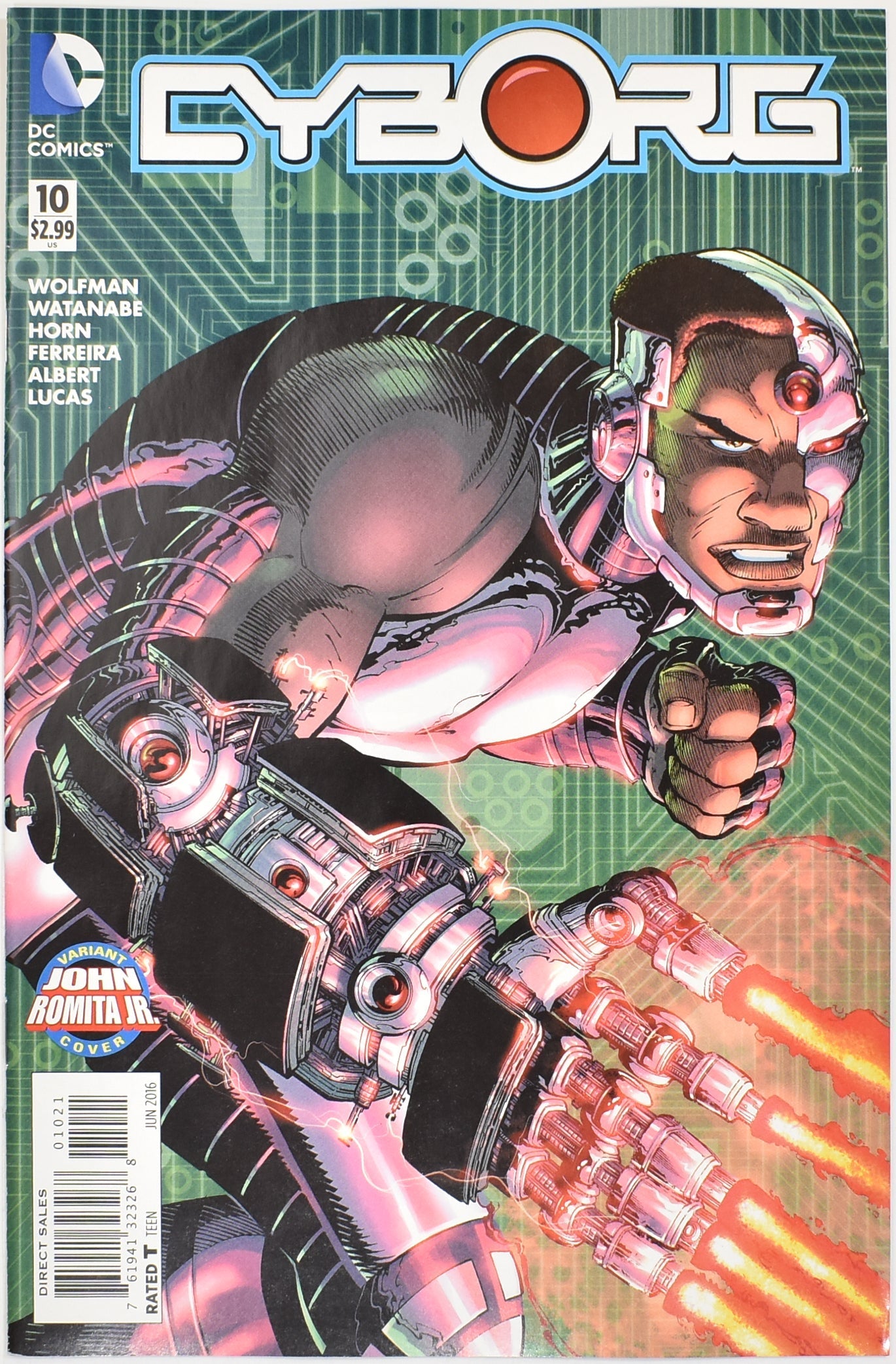 Cyborg 10 Comic Book Dc Comics Comic Book John Romita JR Variant Cover