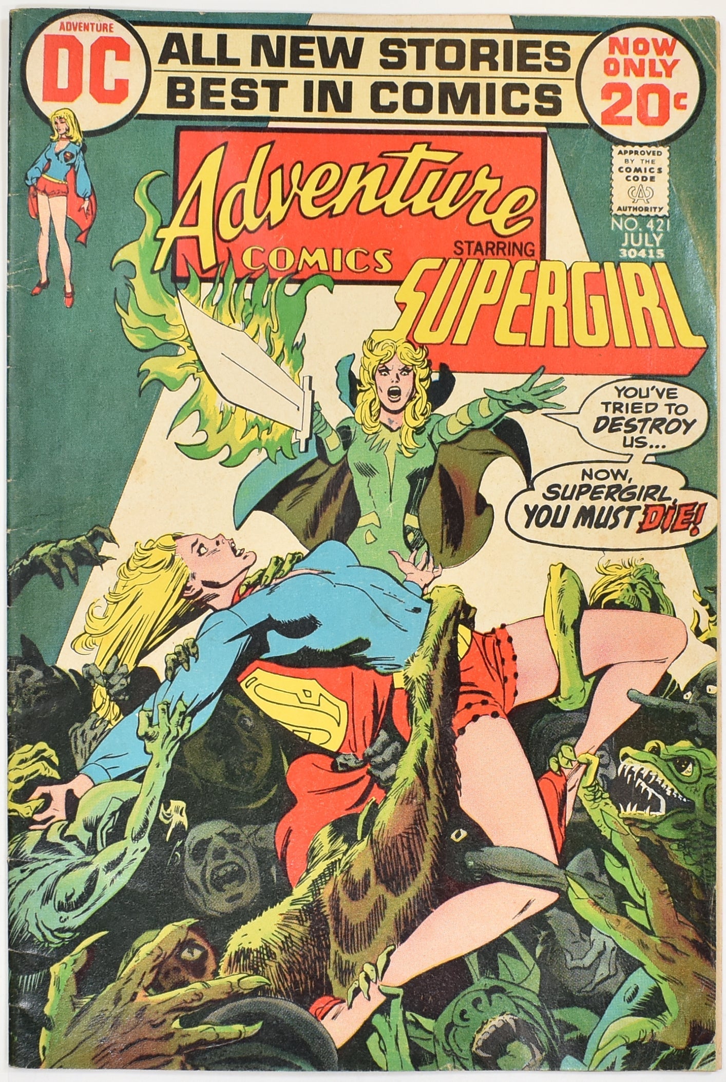 Adventure Comics Staring Super Girl No. 421 Dc Comics Comic Book