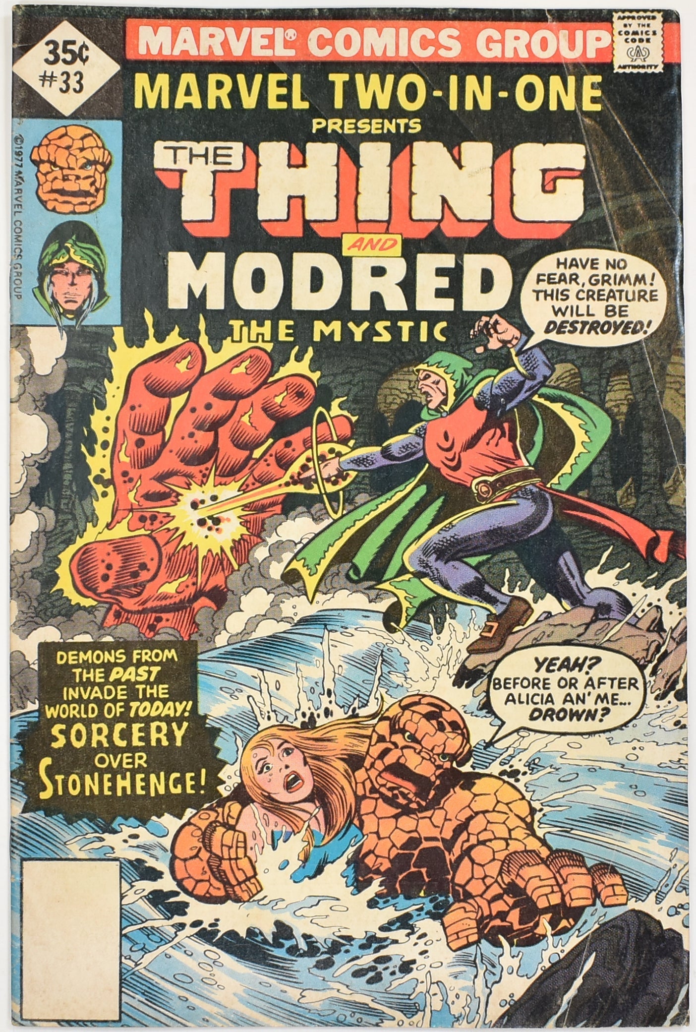 The Thing and Modred The Mystic No. 33 Marvel Two in One Comic Book