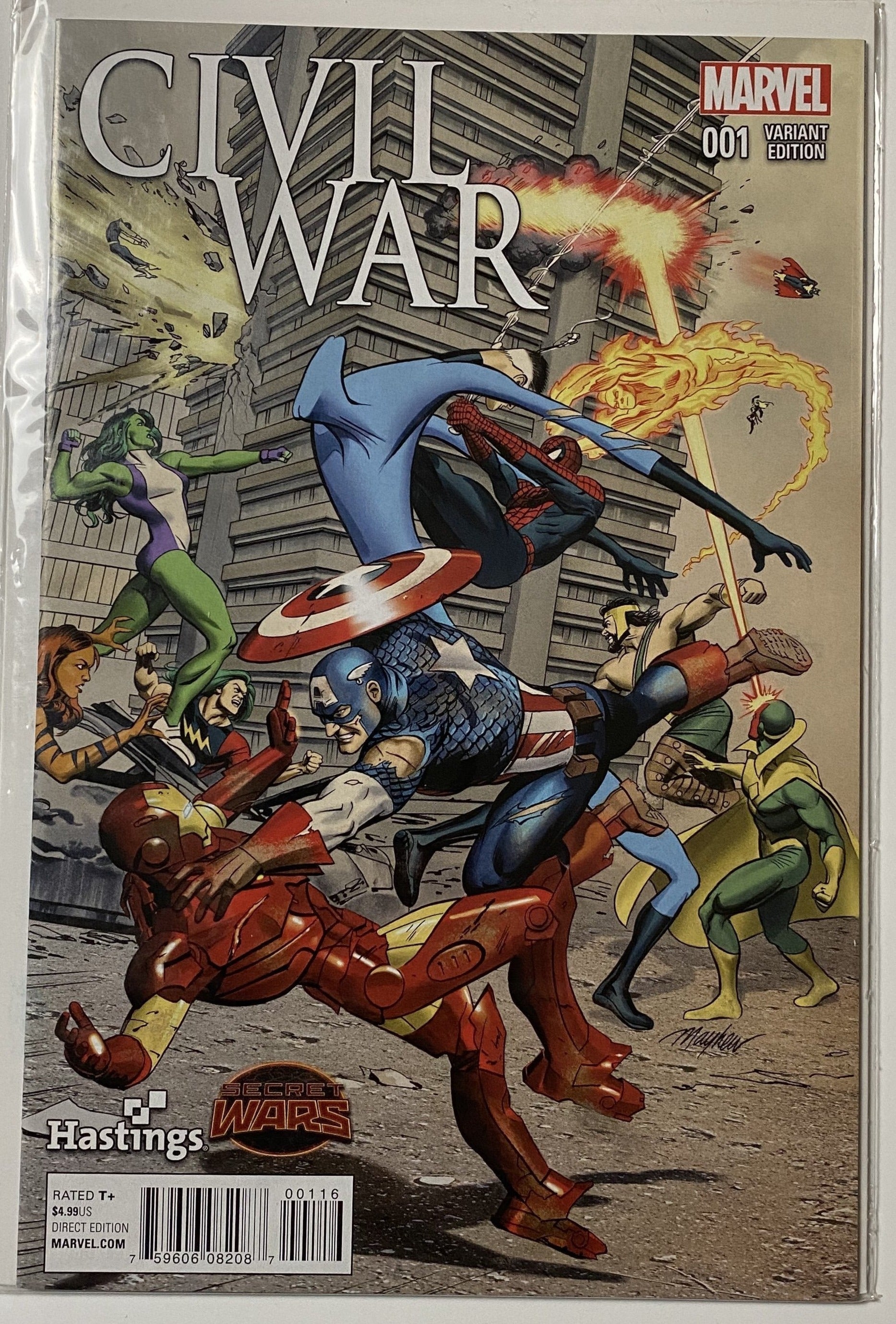 Civil War 001 Variant Edition Marvel Comics Hastings Edition
