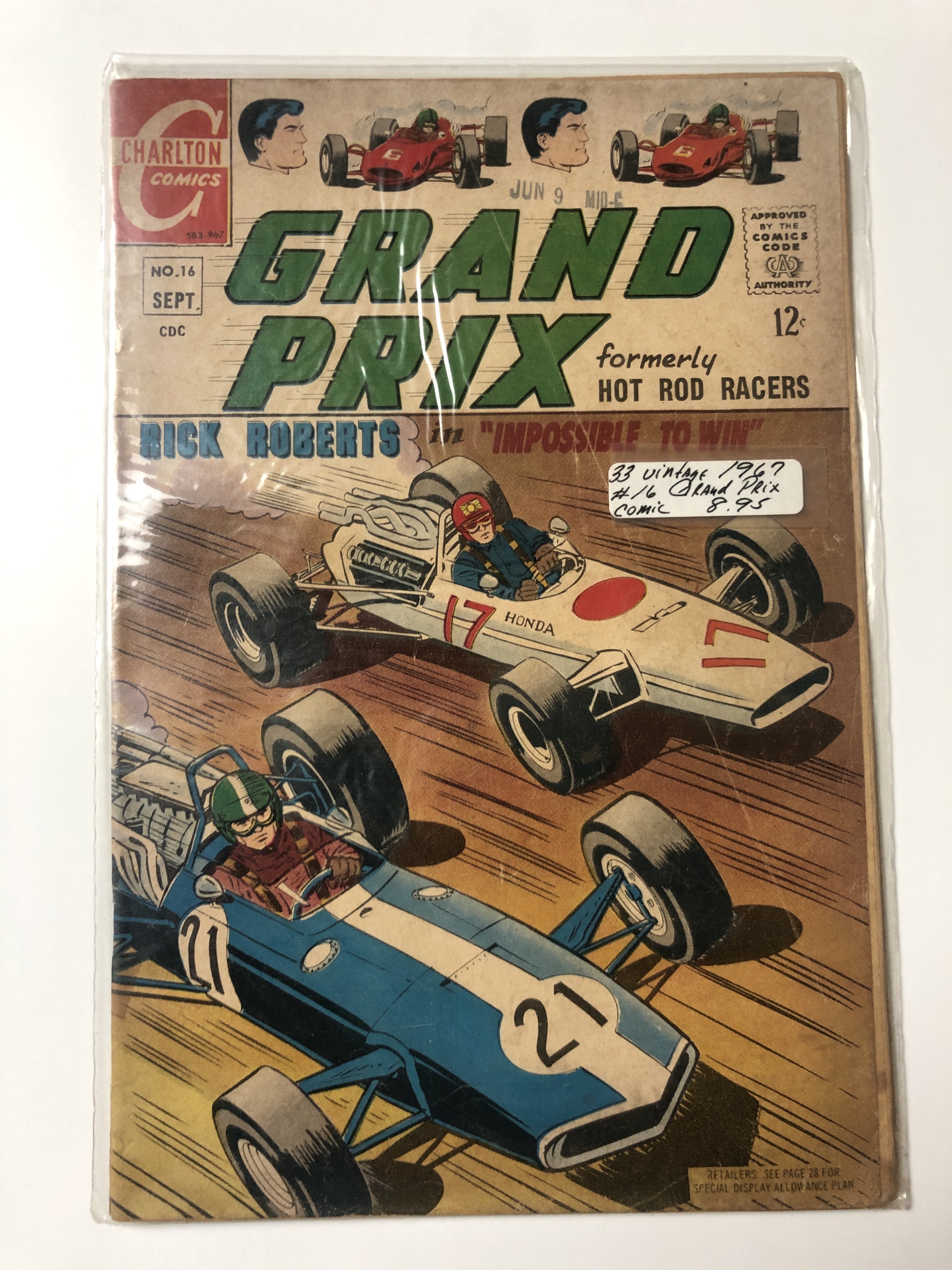 Grand Pix No. 16 Formerly Hot Rod Racers Comic Book