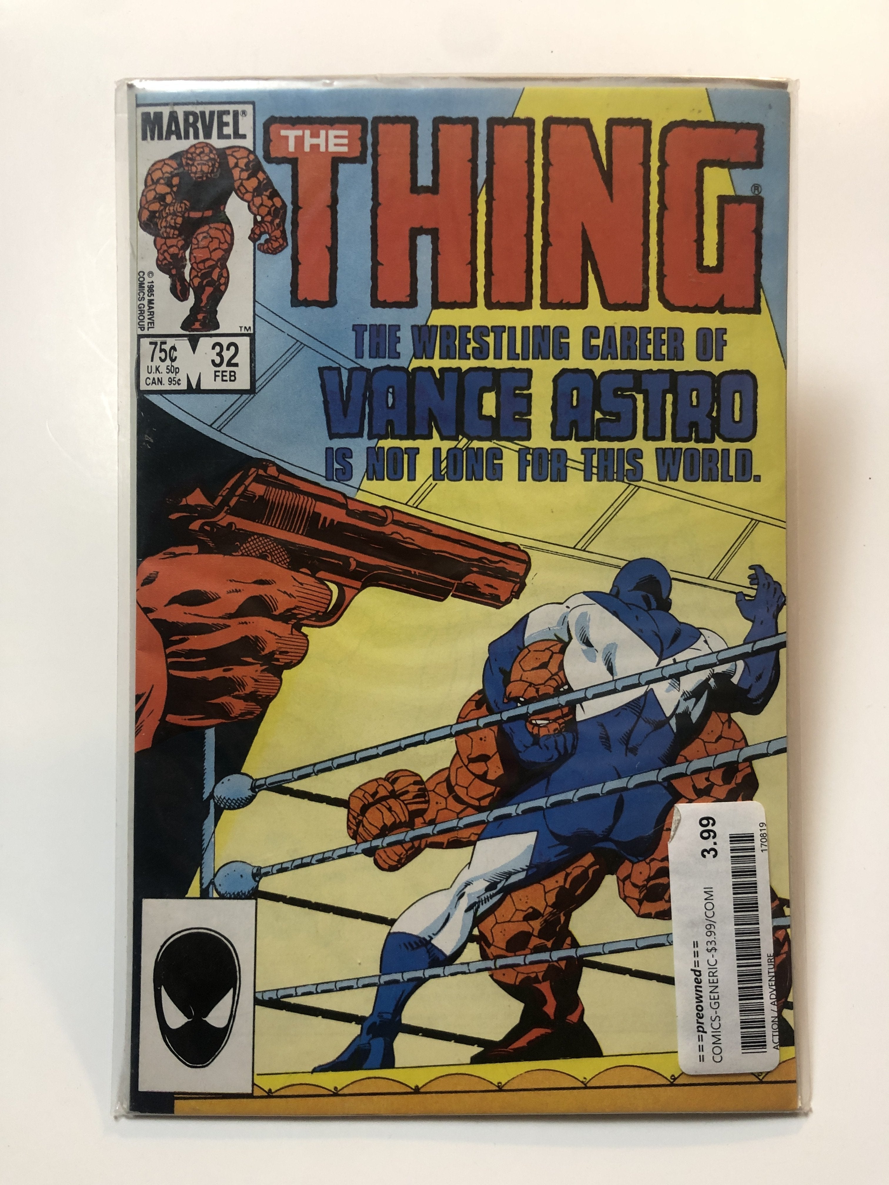 The Thing The Wrestling of Vance Astro 32 Marvel Comic Book