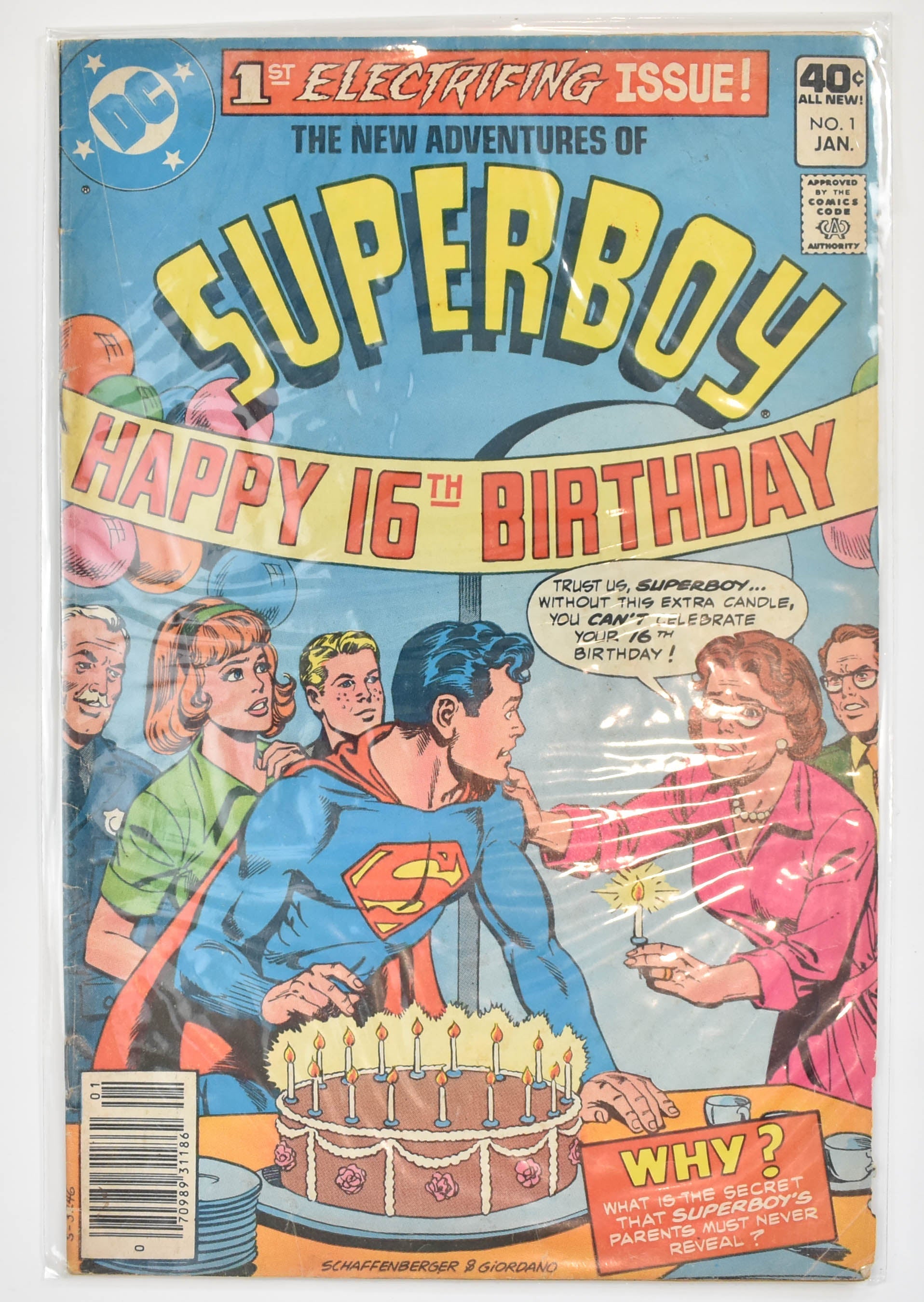 Superboy Comic Book DC Comics No. 1 JAN Happy 16th Birthday 1st Electrifying Iss